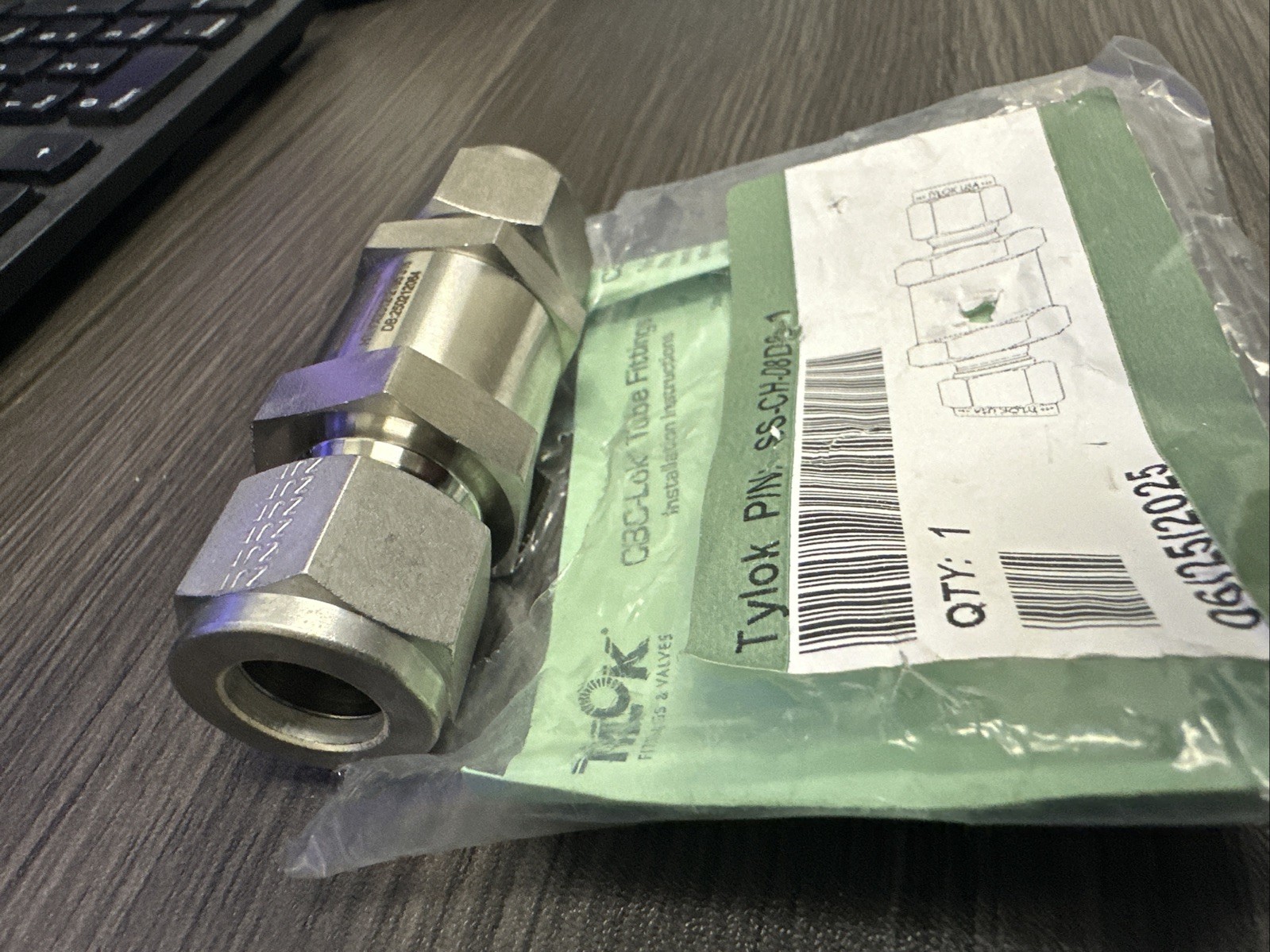 SS-CH-D8D8-1 , SS316, 1/2″ CHECK VALVE, TYLOK, SWAGELOK REF SS-CHS8-1 *NEW*