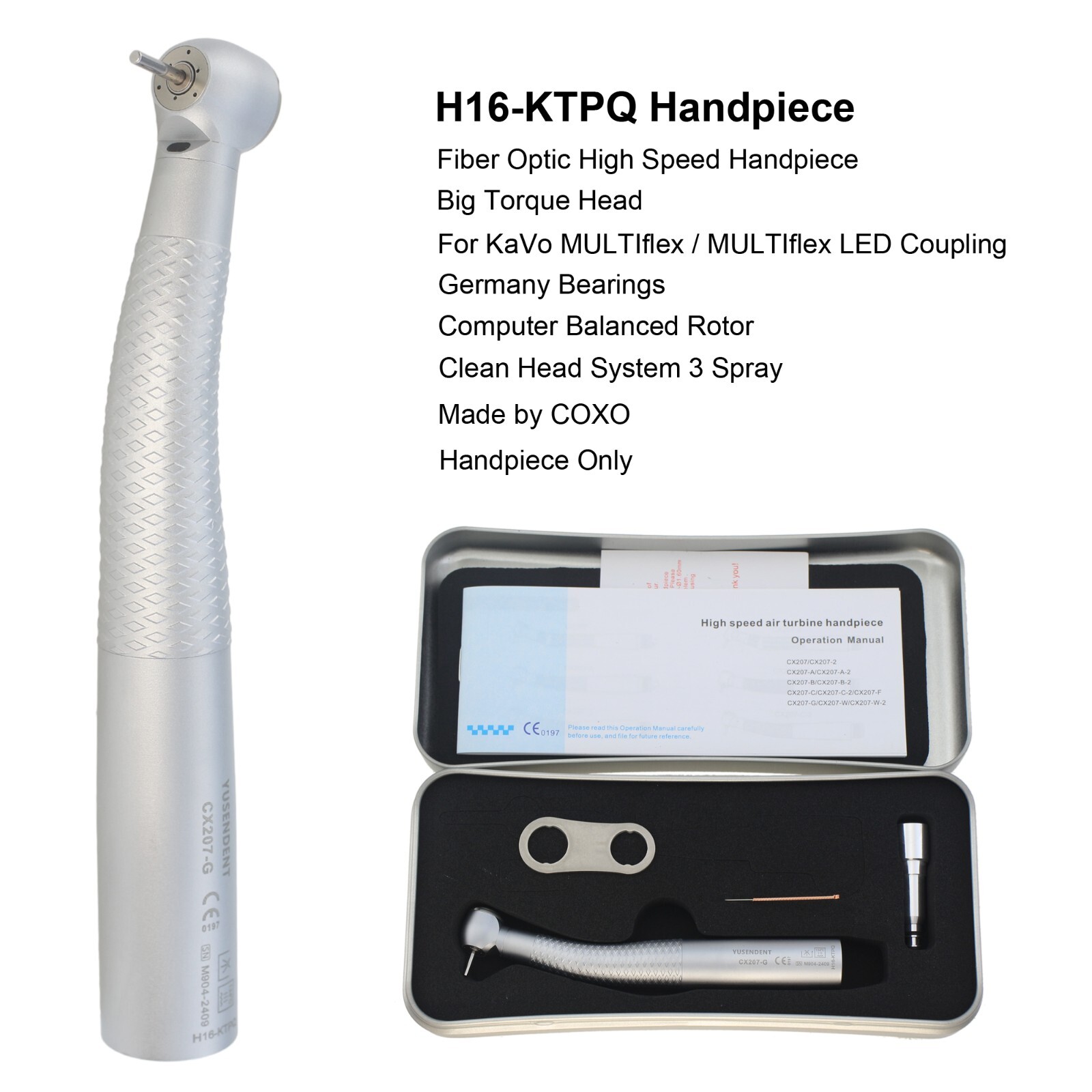 YUSENDENT Dental Fiber Optic High Speed Handpiece For KAVO MULTIflex LED Coupler