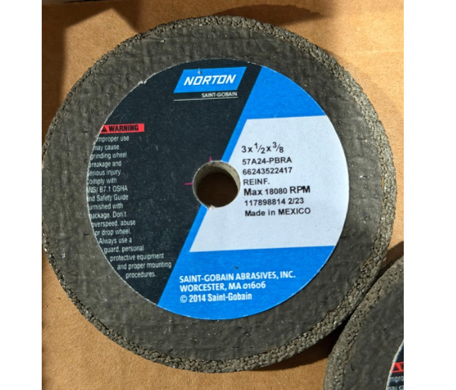 (10 Pack) Norton 66243522417 3″ x 1/2″ x 3/8″ Reinforced Portable Grinding Wheel