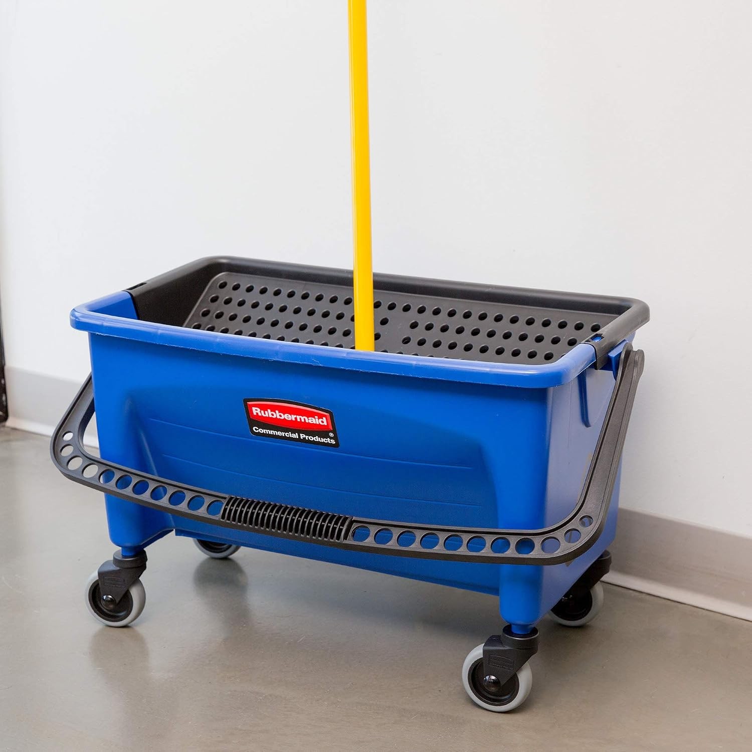 Finish Mop Bucket W/ Press Wringer 26″ Blue Janitorial/Professional Cleaners &