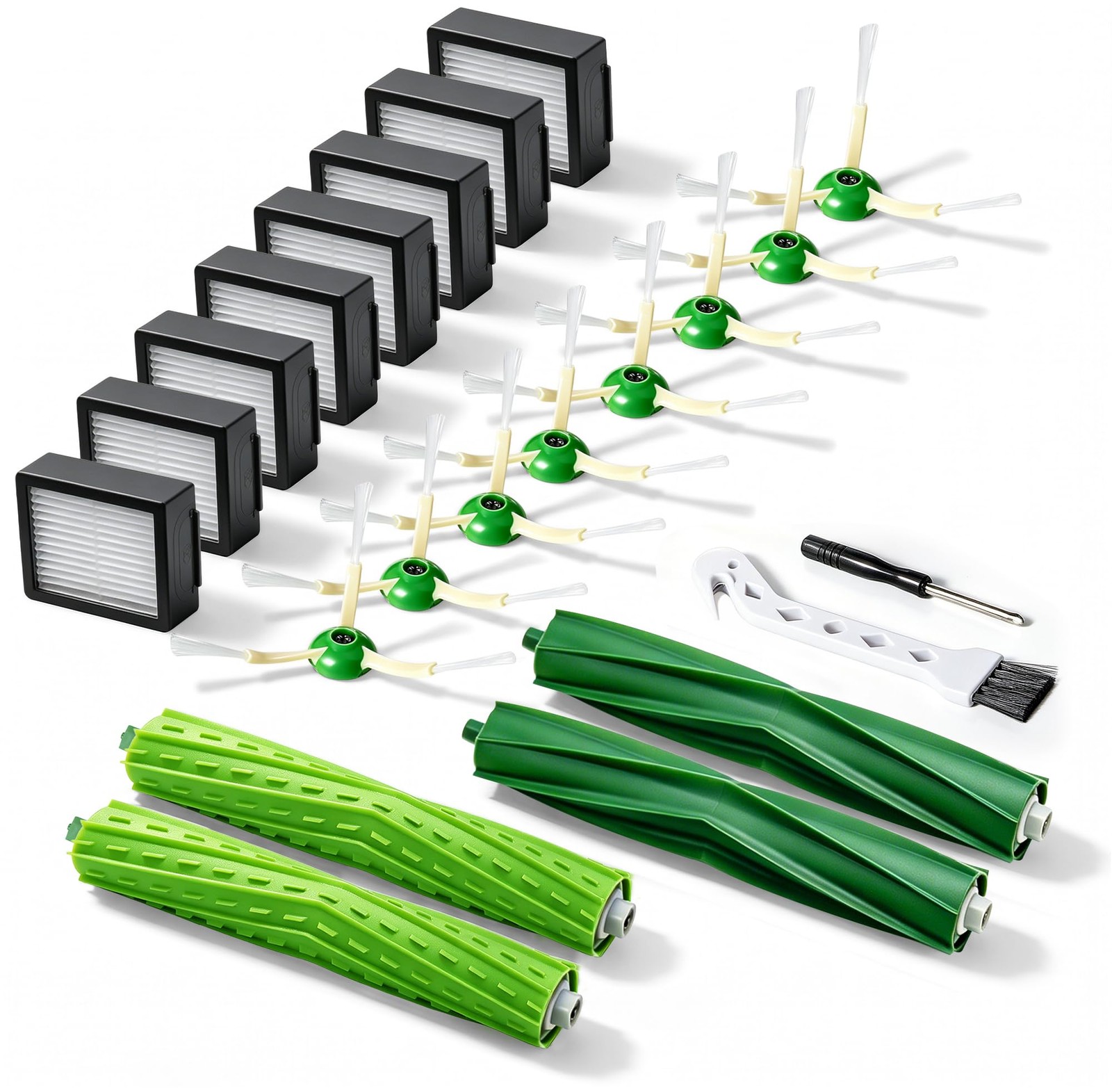 22 Pack Replacement Parts for iRobot E I J Series Green