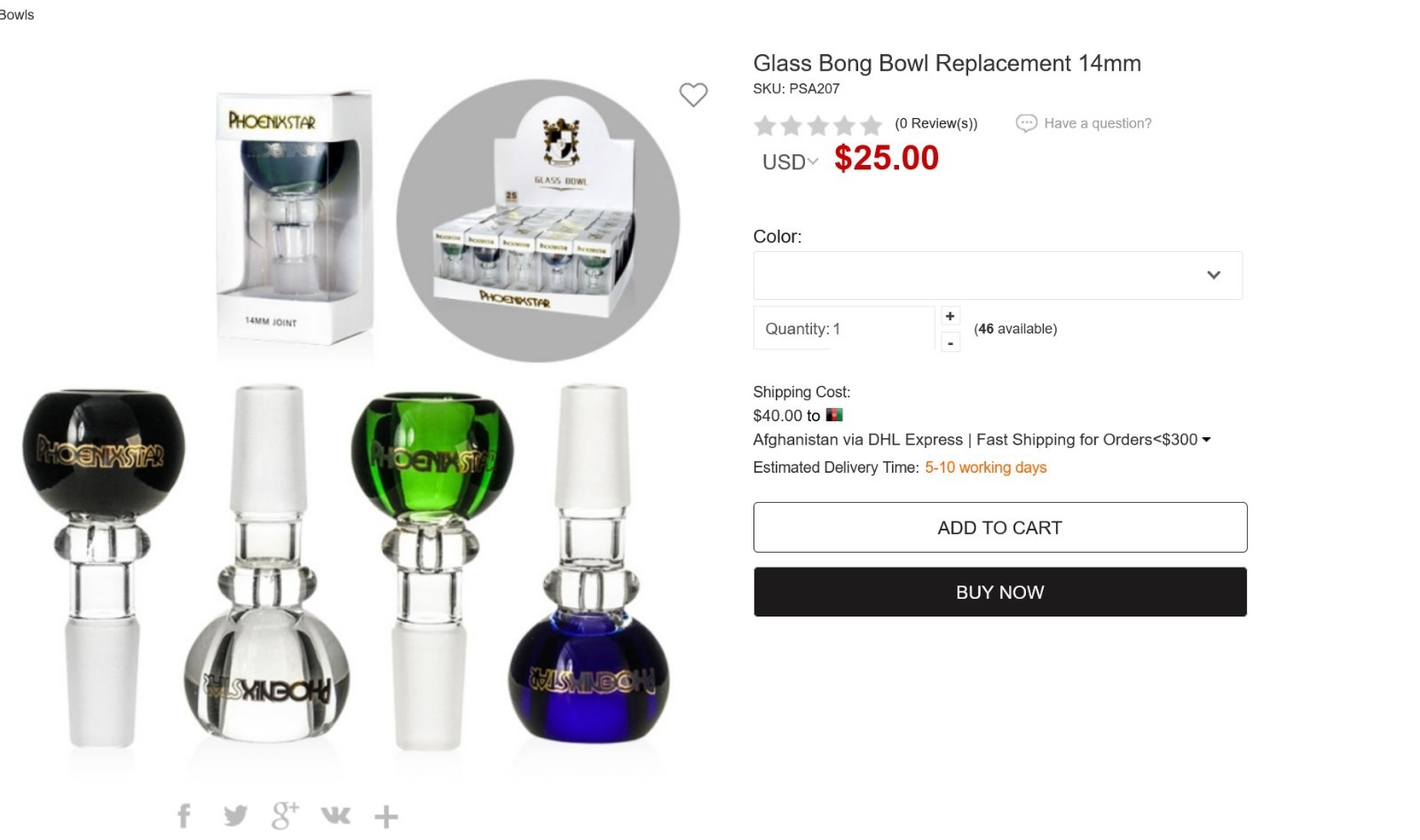 Phoenix Star 14mm Glass Bong Bowl With 1-hole 🔥🎆💨🌟💥🚀🪐 🌌🌎🌞