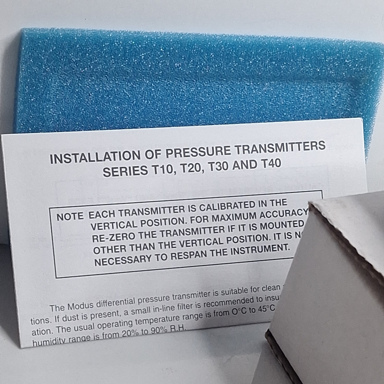 Modus Instruments T30-050 T3008E015017 Press.Range 0-5.0 In of Water Out: 4-20mA