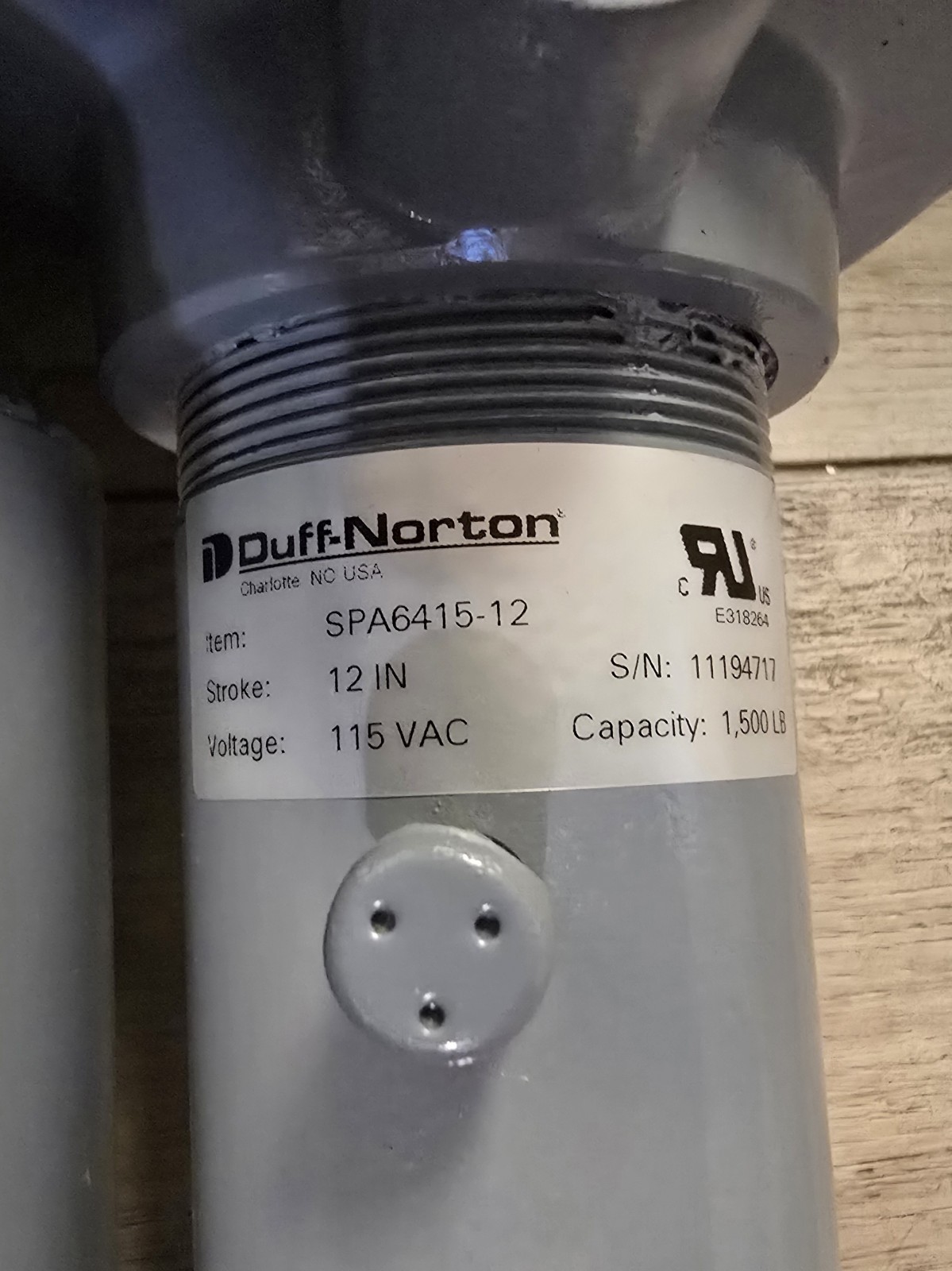 NEW Duff-Norton SPA6415-12 Linear Actuator 12″ Stroke 115VAC NOS w/ Box