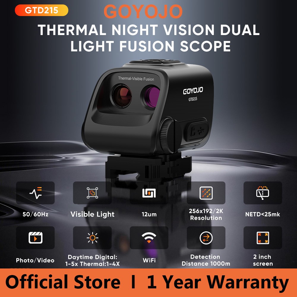 GOYOJO GTD215 Thermal Night Vision Dual Light Fusion Scope for Hunting DAY&Night