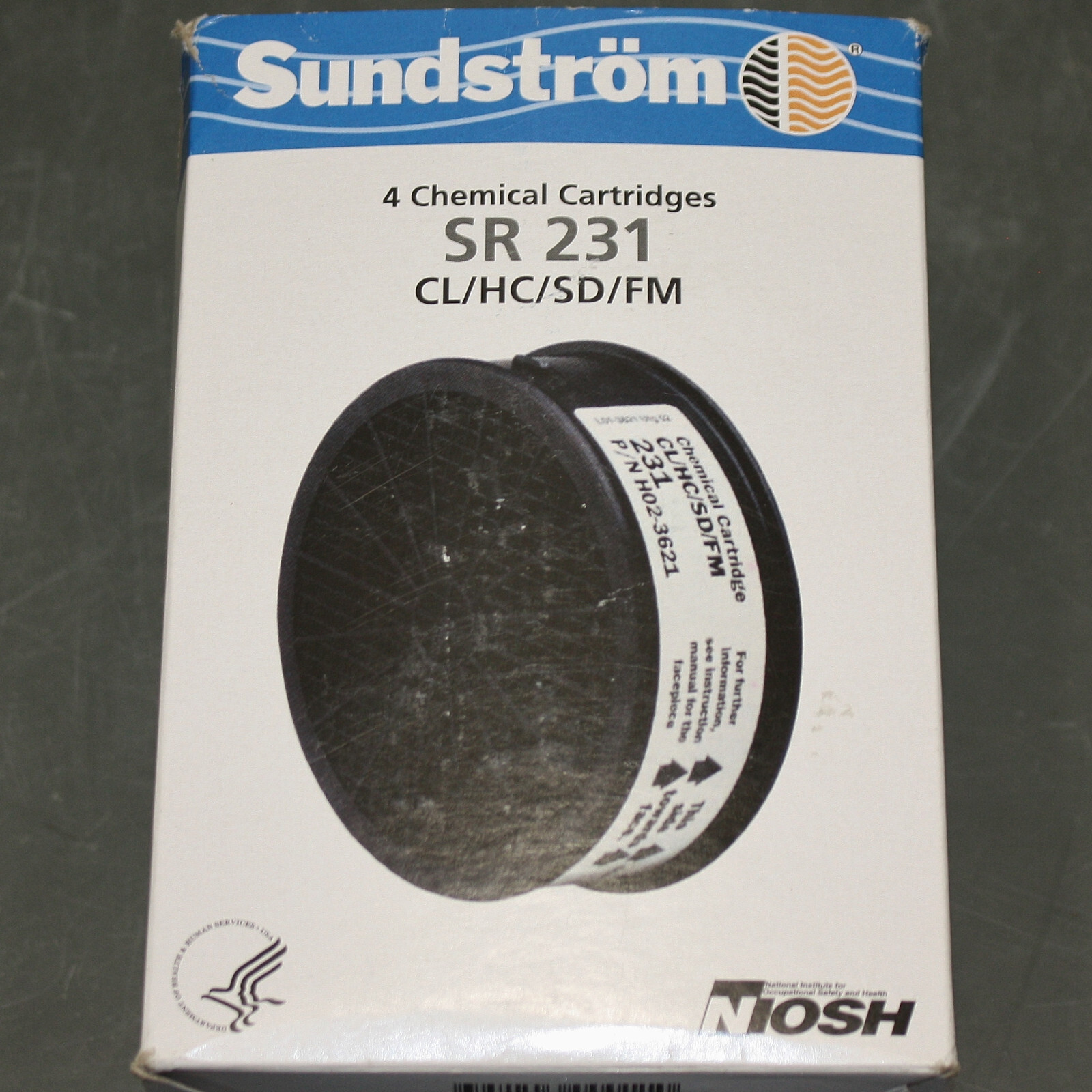 (11) Sundstrom Respirator Filter Cartridge SR 231, CL FM HC, EXP 01/2023