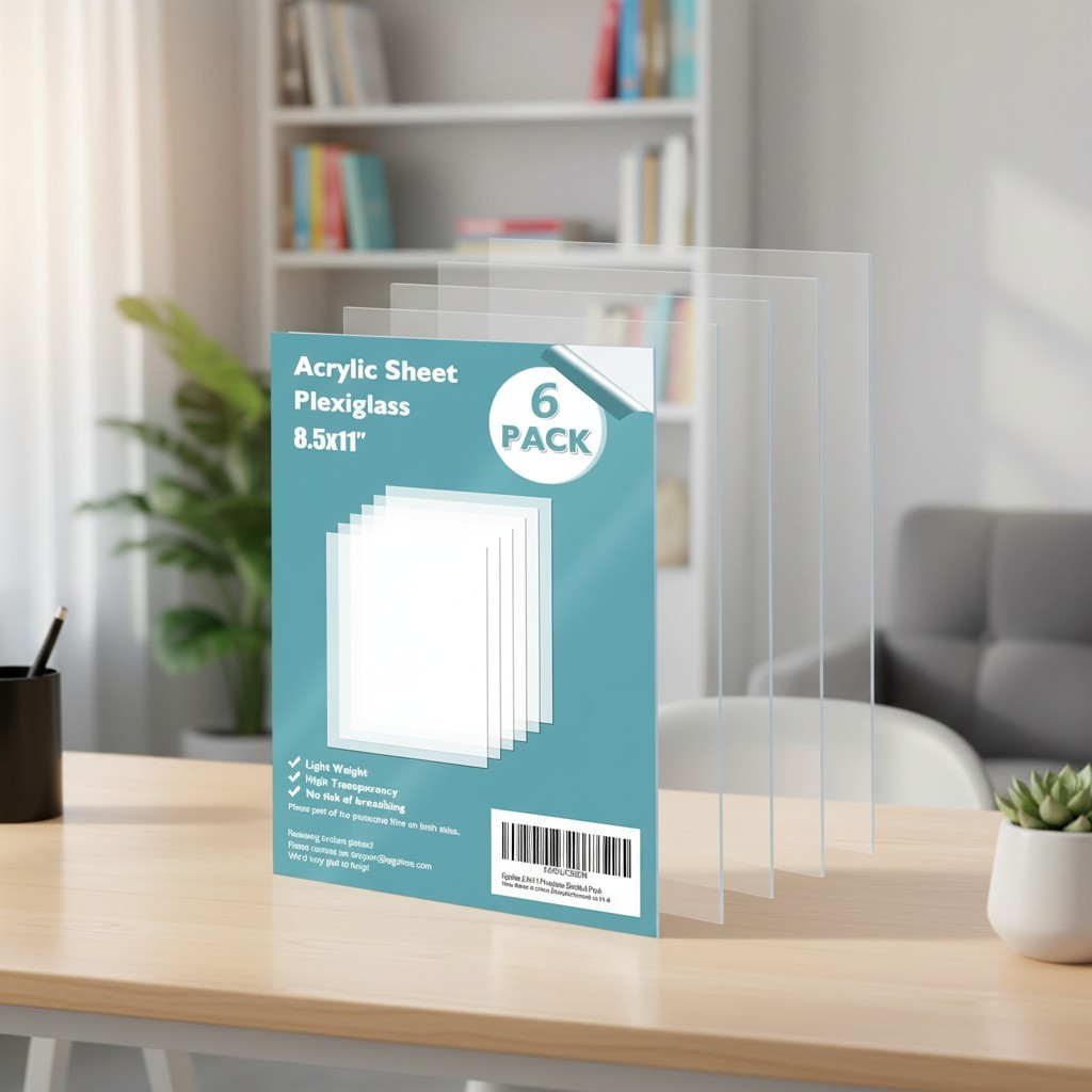 Plexiglass Sheets Acrylic Sheets 6 Pack of 8.5×11’’ 0.04 Thick Clear Plastic …