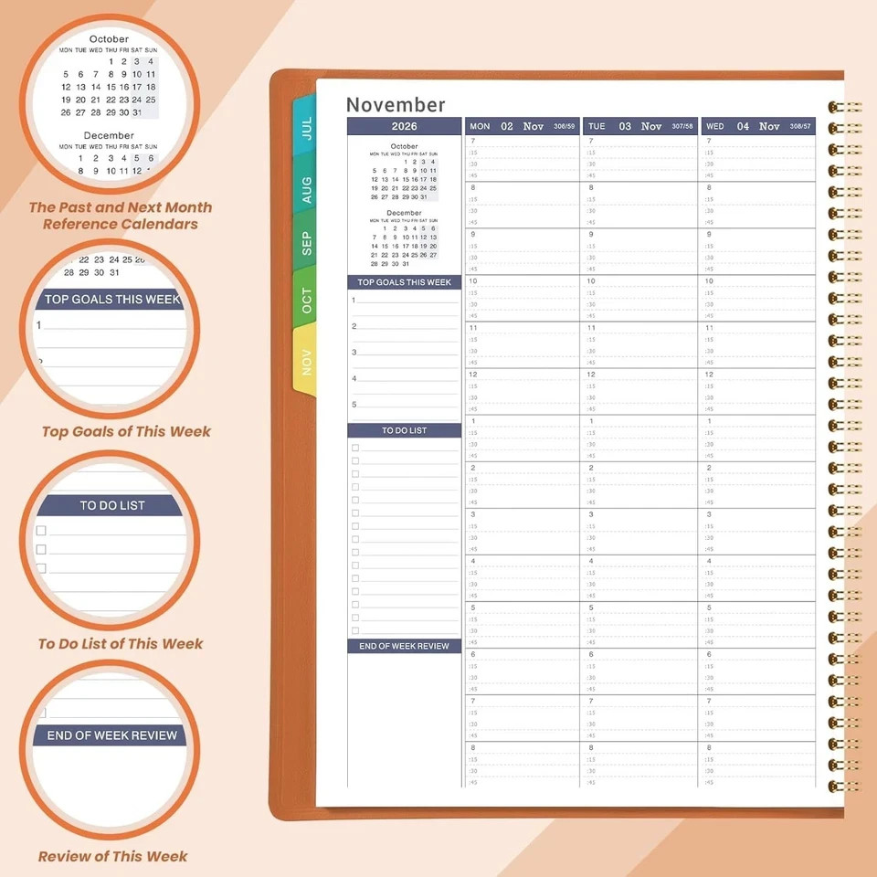 2026 2027 Appointment Book Weekly Daily Hourly Planner 15 Min Interval 8.5×11