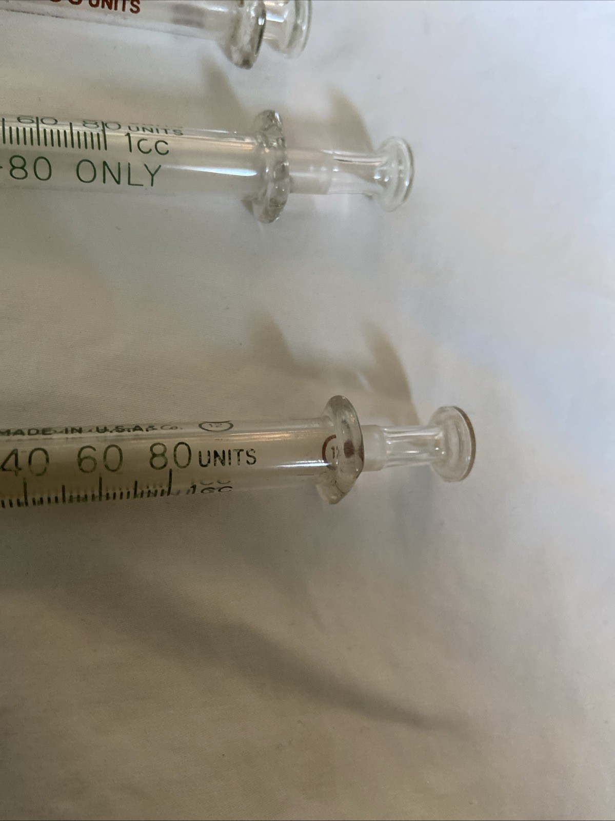 Lot of 5 B-D BD Yale Glass Graduated Luer Lok Tip Syringe Becton Dickinson & Co