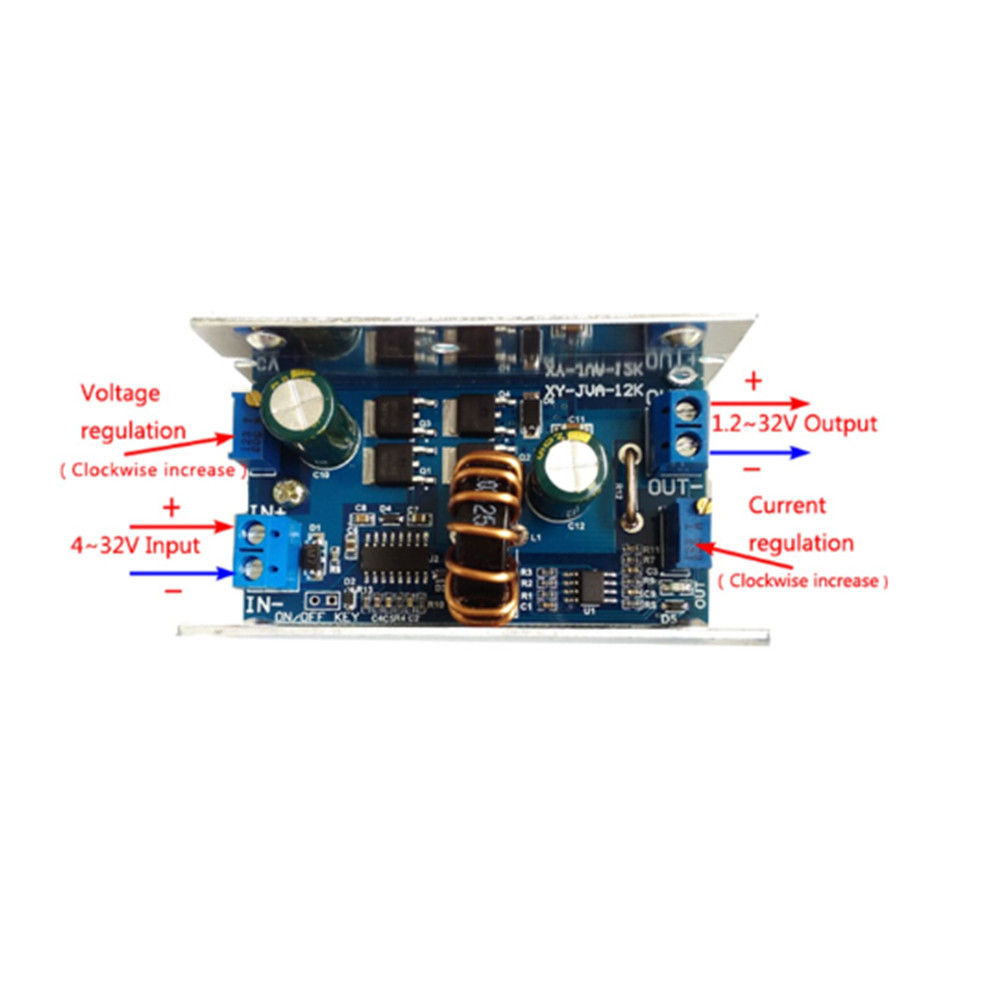 Adjustable 12A 200W DC-DC Converter 4V-32V to 1.2V-32V Buck Power Module