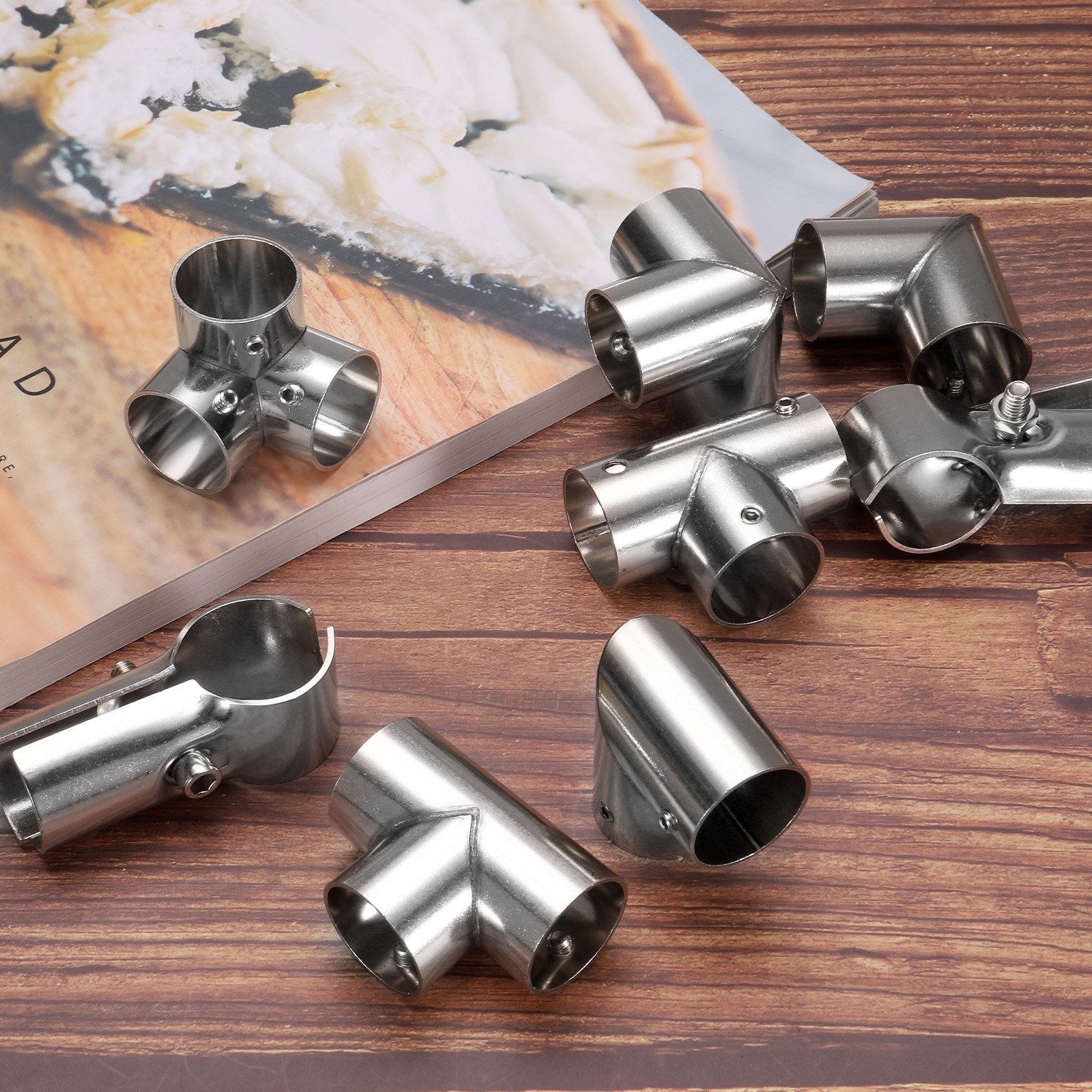 4Pcs Tee Structural Pipe Connectors 1″ Fit Pipe Dia 3 Way