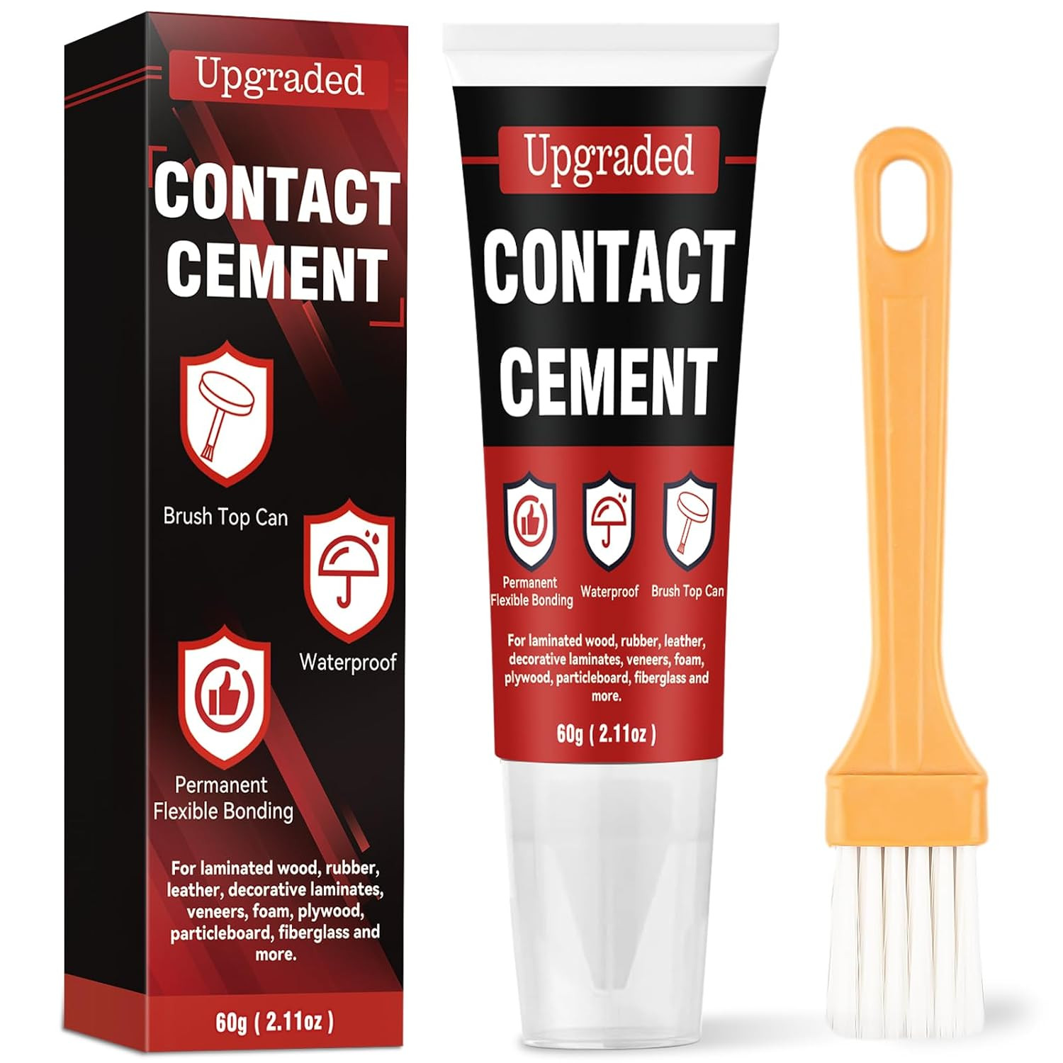 Contact Cement Adhesive 2.11 Oz, High Performance Neoprene Contact Adhesive with