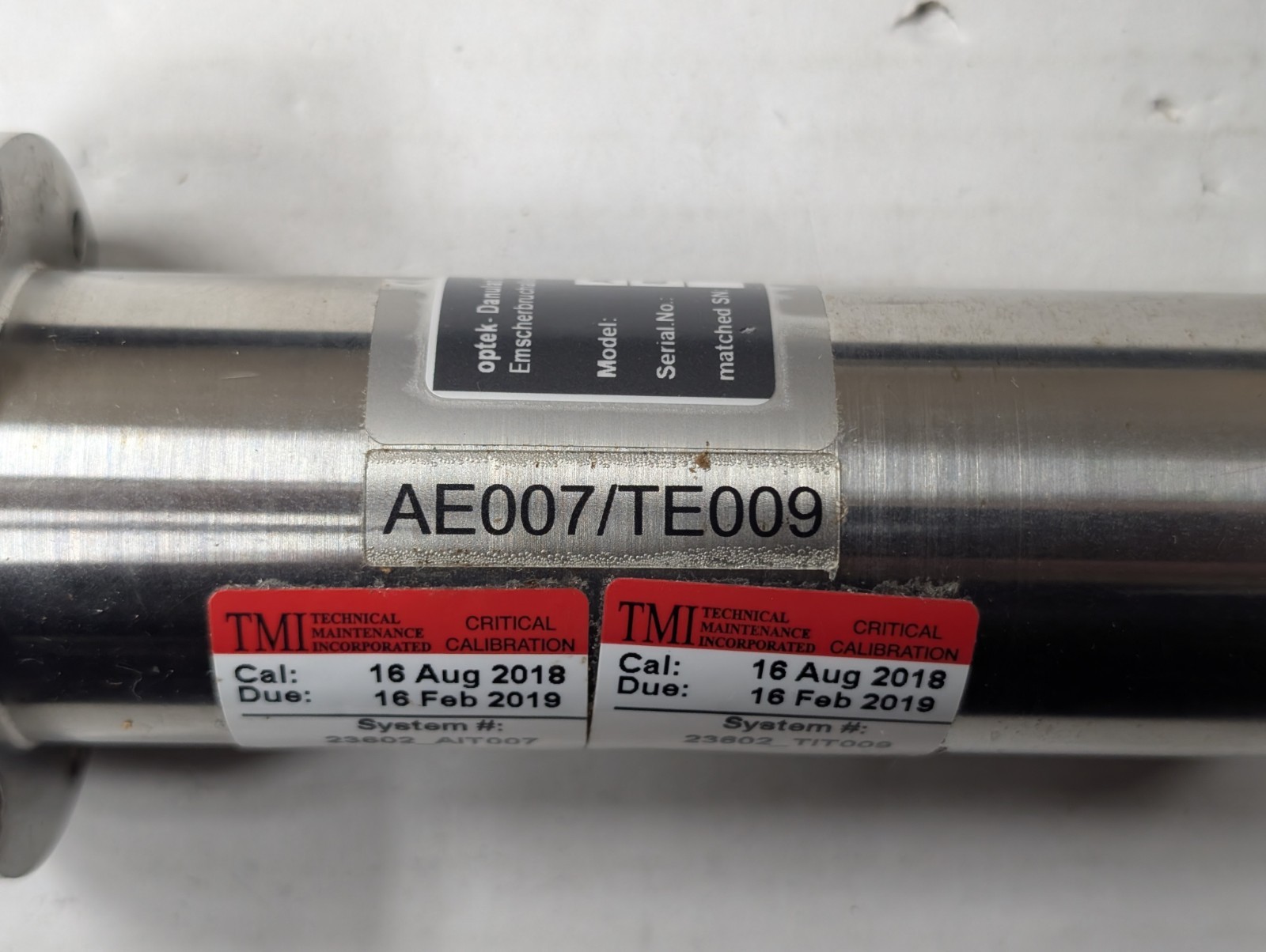 Optek Danulat ACF60-SU-35 Inline Conductivity Sensor S/N 82834 Bioprocess