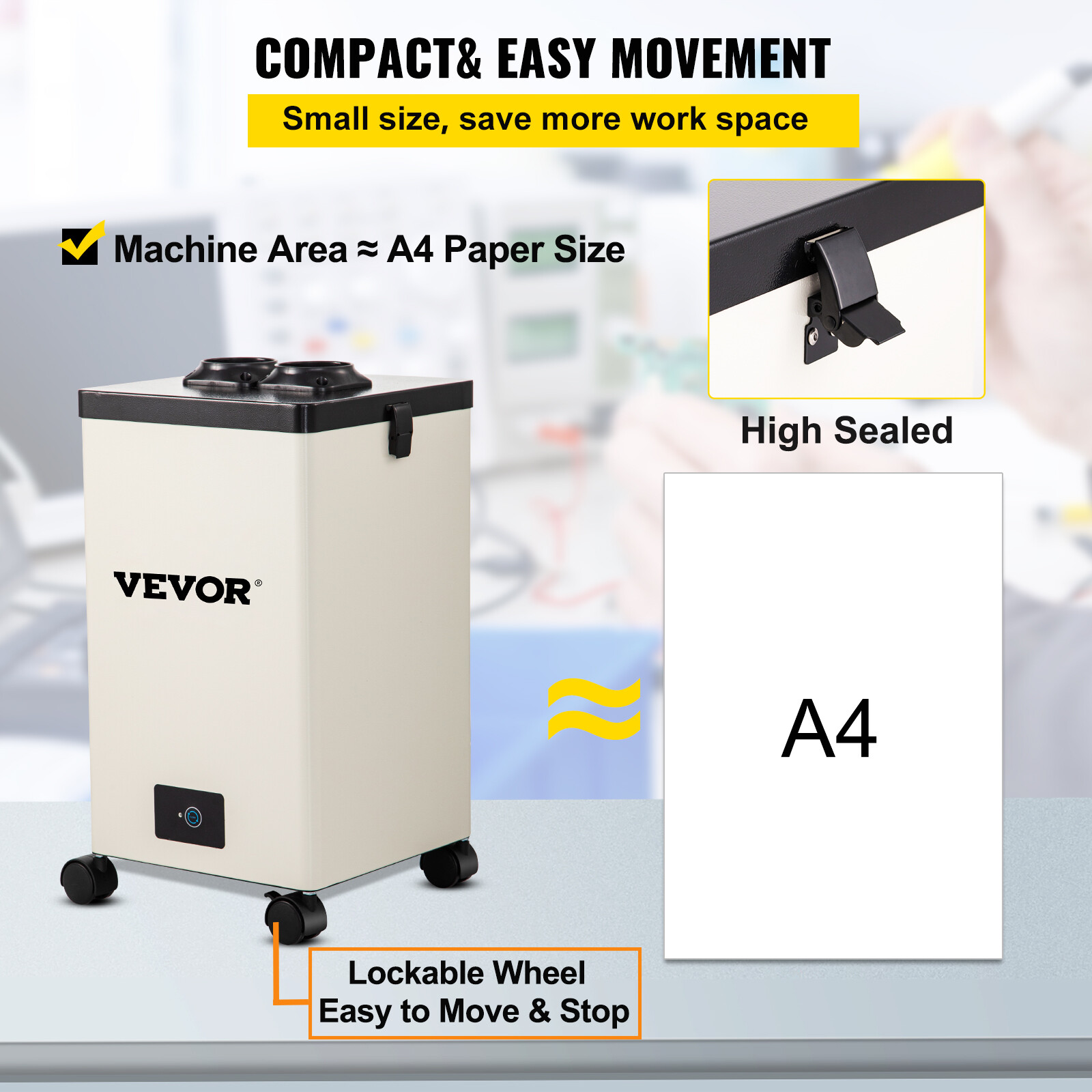 VEVOR 150W Pure Air Fume Extractor 3 Filter Smoke Purifier for Laser Engraver