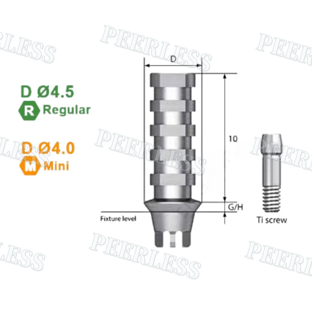 OSS HIO Dental Titanium Screws Temporary Abutment TS Regular4.5/Mini4.0 Hex Type