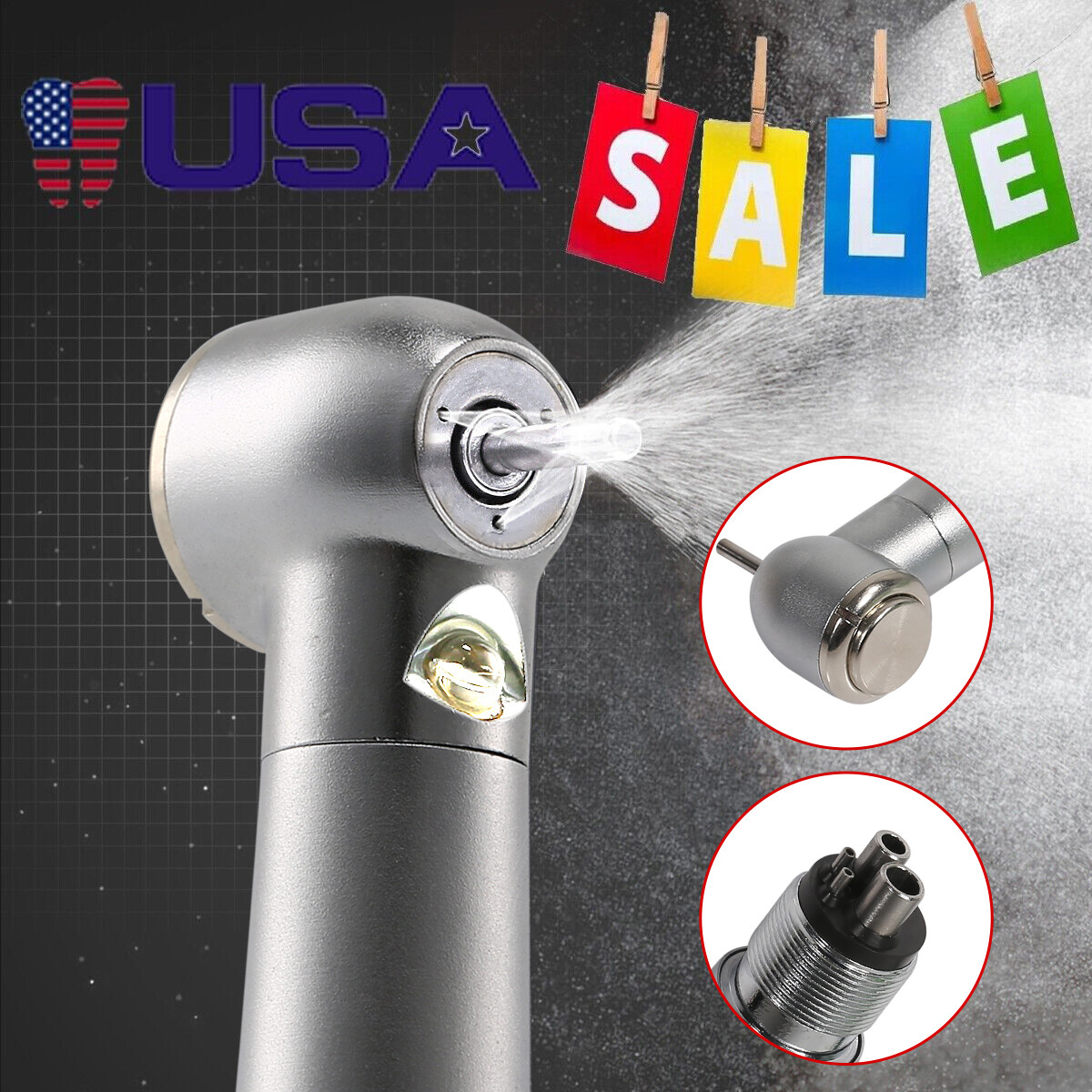 NSK Style Dental Fiber Optic High Speed Turbine Handpiece LED E-generator 4Hole