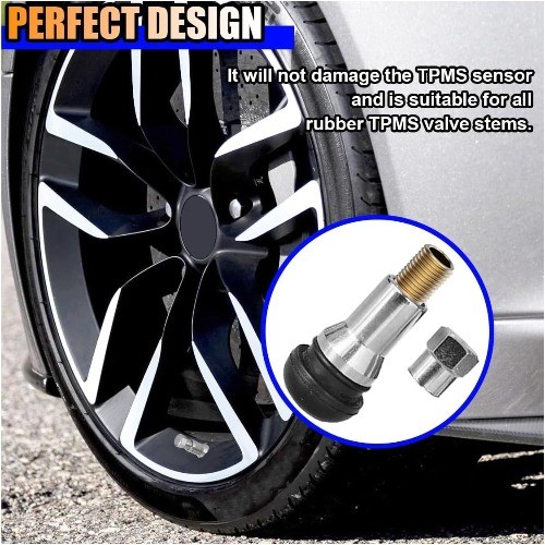 5PCS Car Tire Valve Stems, Aluminium Alloy Snap-in Car Tire Valv Color: Silver