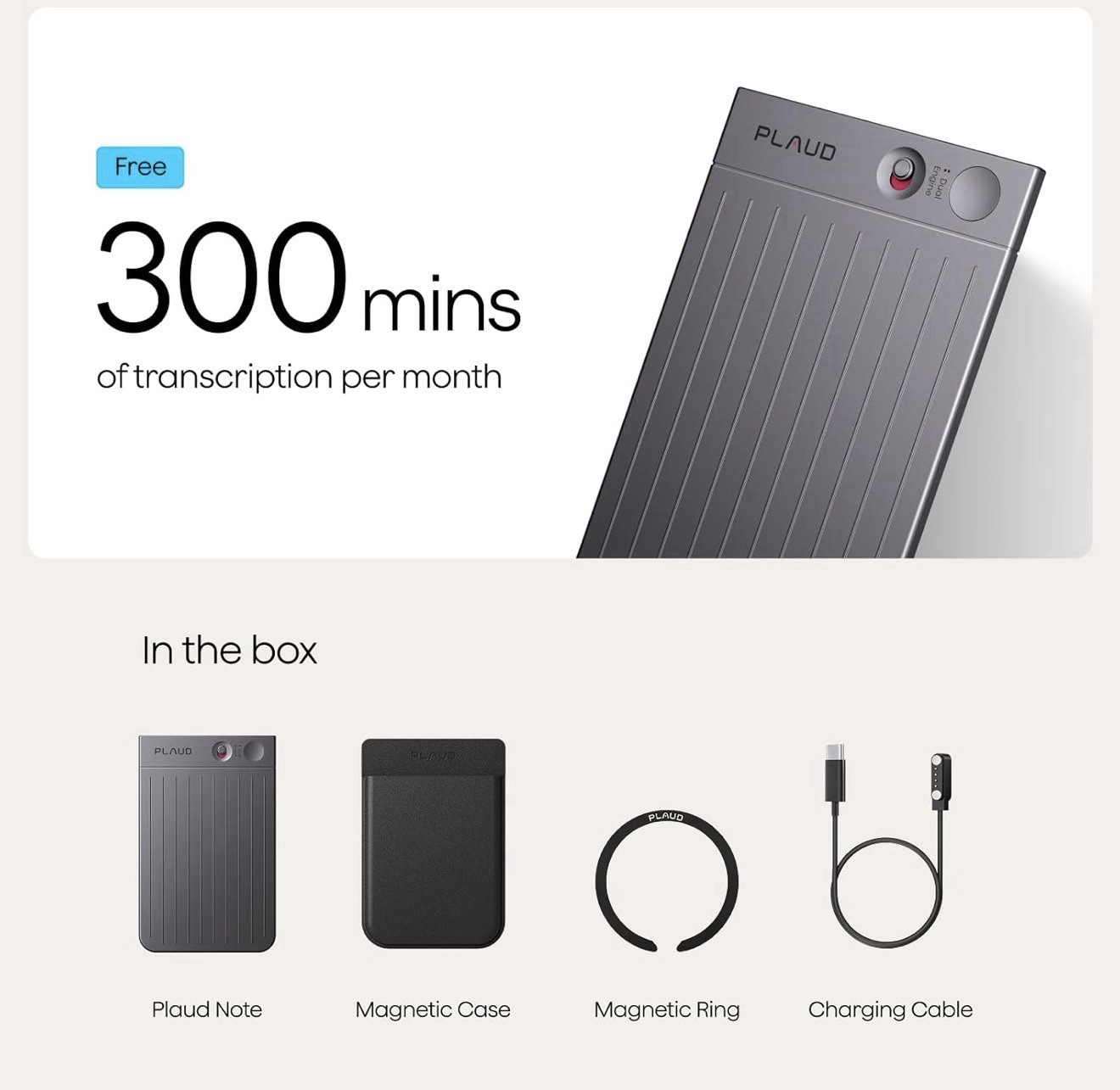 Plaud Note AI Voice Recorder, Voice Recorder w/Case, App Control, Transcribe