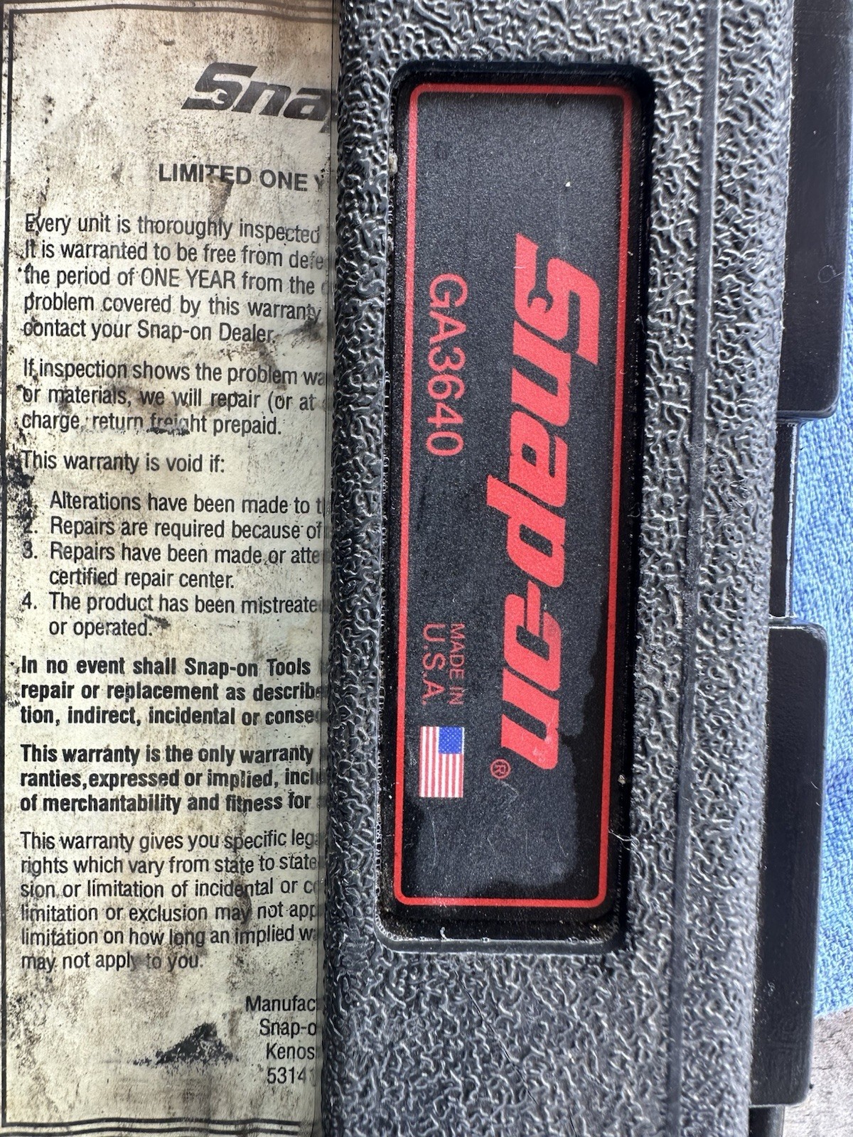 Snap-on GA3640 Dial Indicator Set, 1″ Range High Precision w/ Case & Accessories