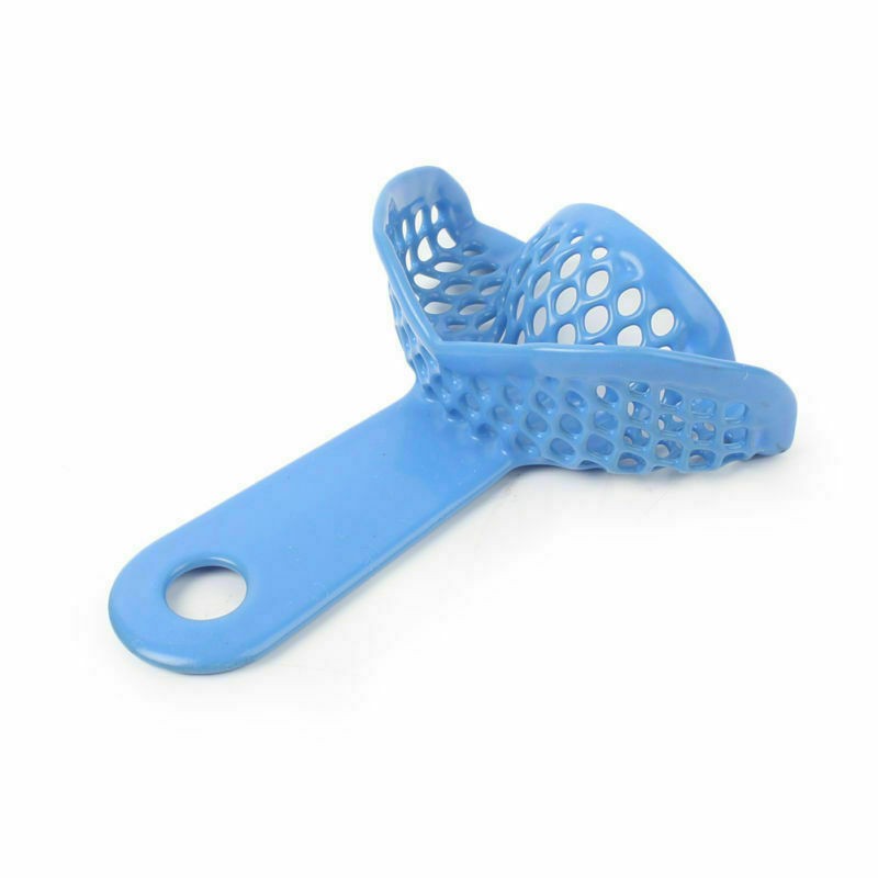 Dental Autoclavable Plastic Steel Impression Trays Denture Blue L/M/S/Q/A Opt