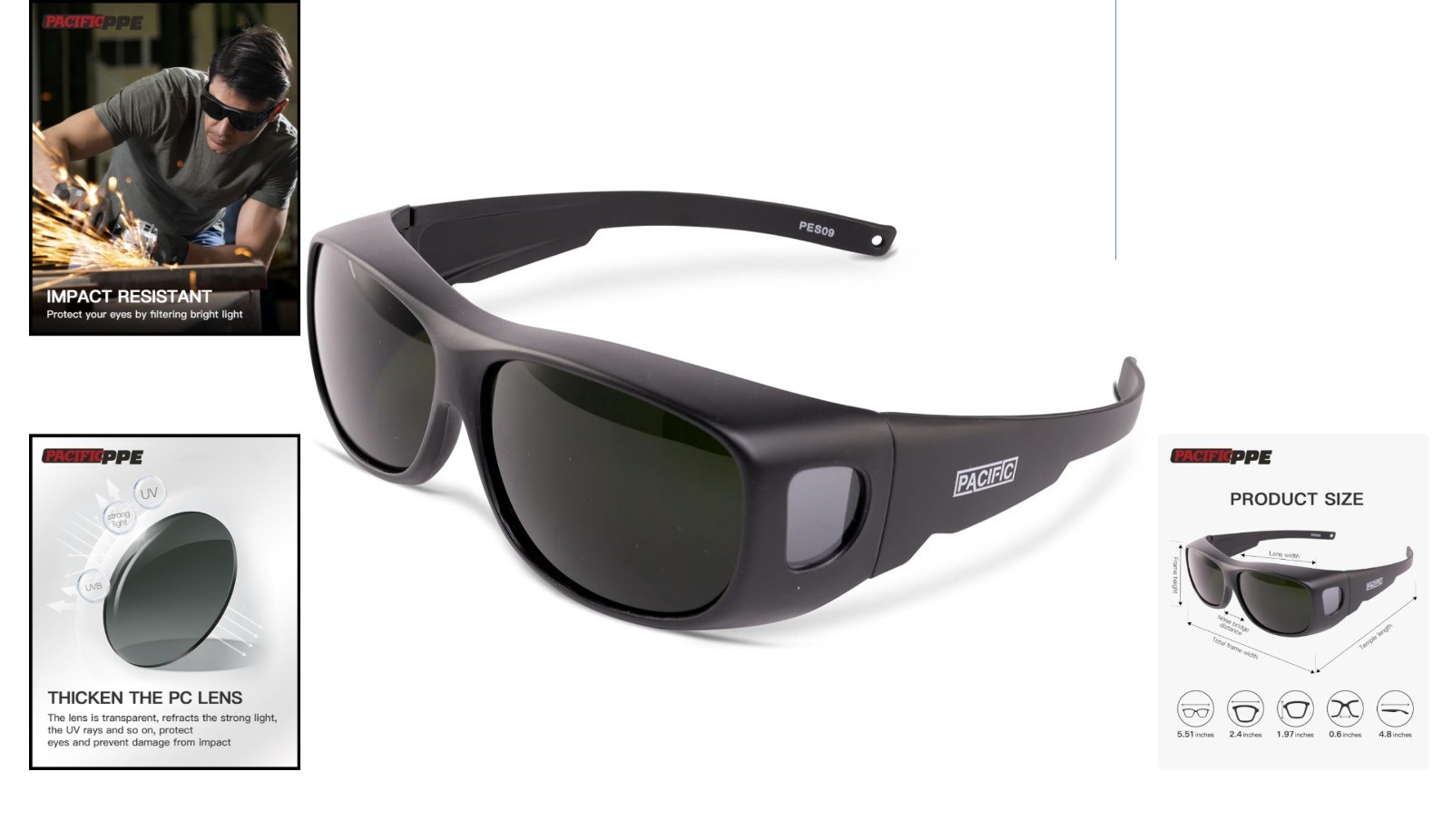 Comfortable Lightweight Welding Safety Glasses with IR Shade 5 for Everyday Use