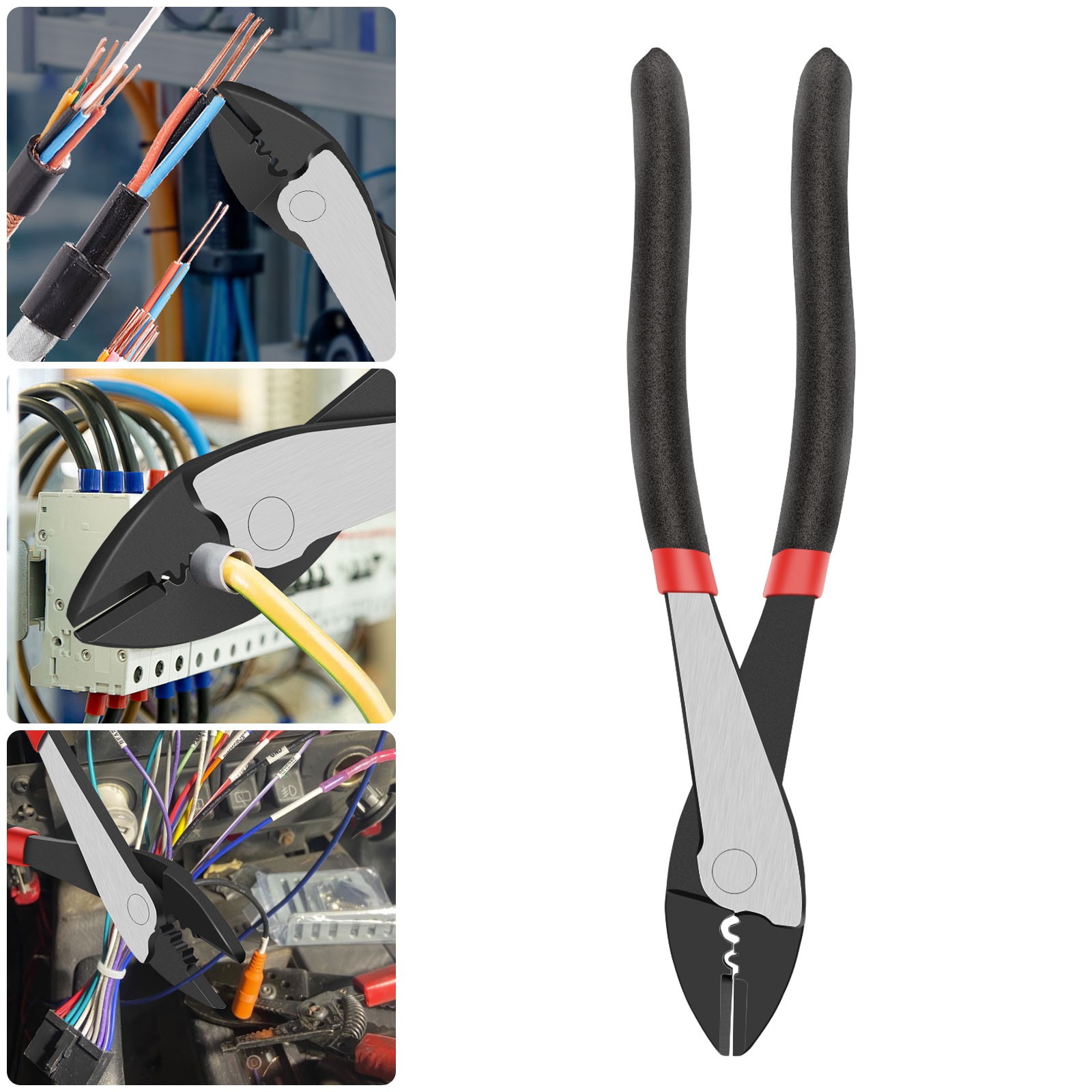 Wire Crimper Cutter Tool 10–22 AWG Heavy Duty Crimping Tool for Electrical Work