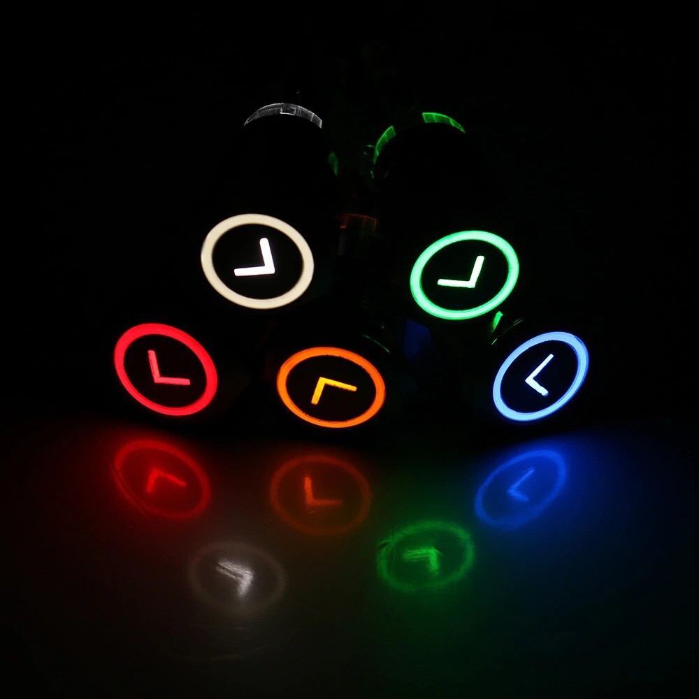 19mm Arrow L Type Momentary Push Button LED Latching Car Waterproof Illuminated