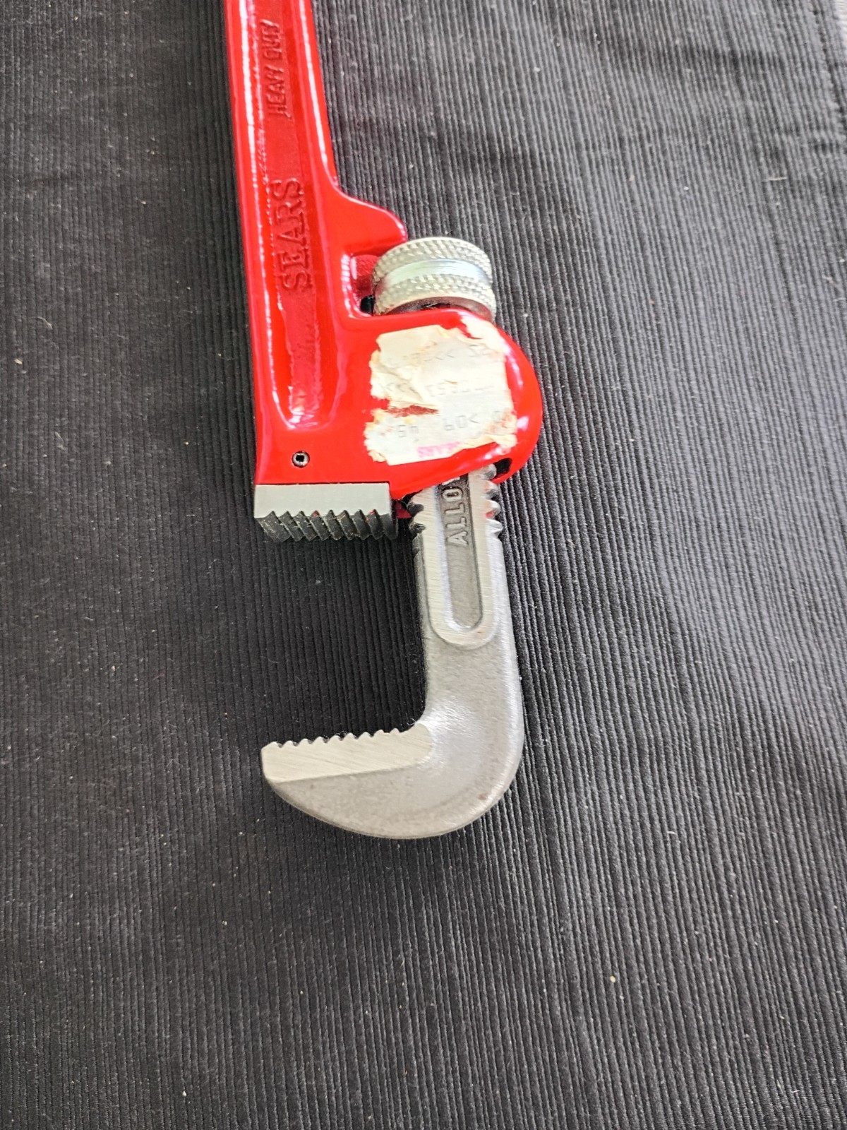 Vintage NOS SEARS 10″ Heavy Duty Pipe Wrench (30851) Made In Spain