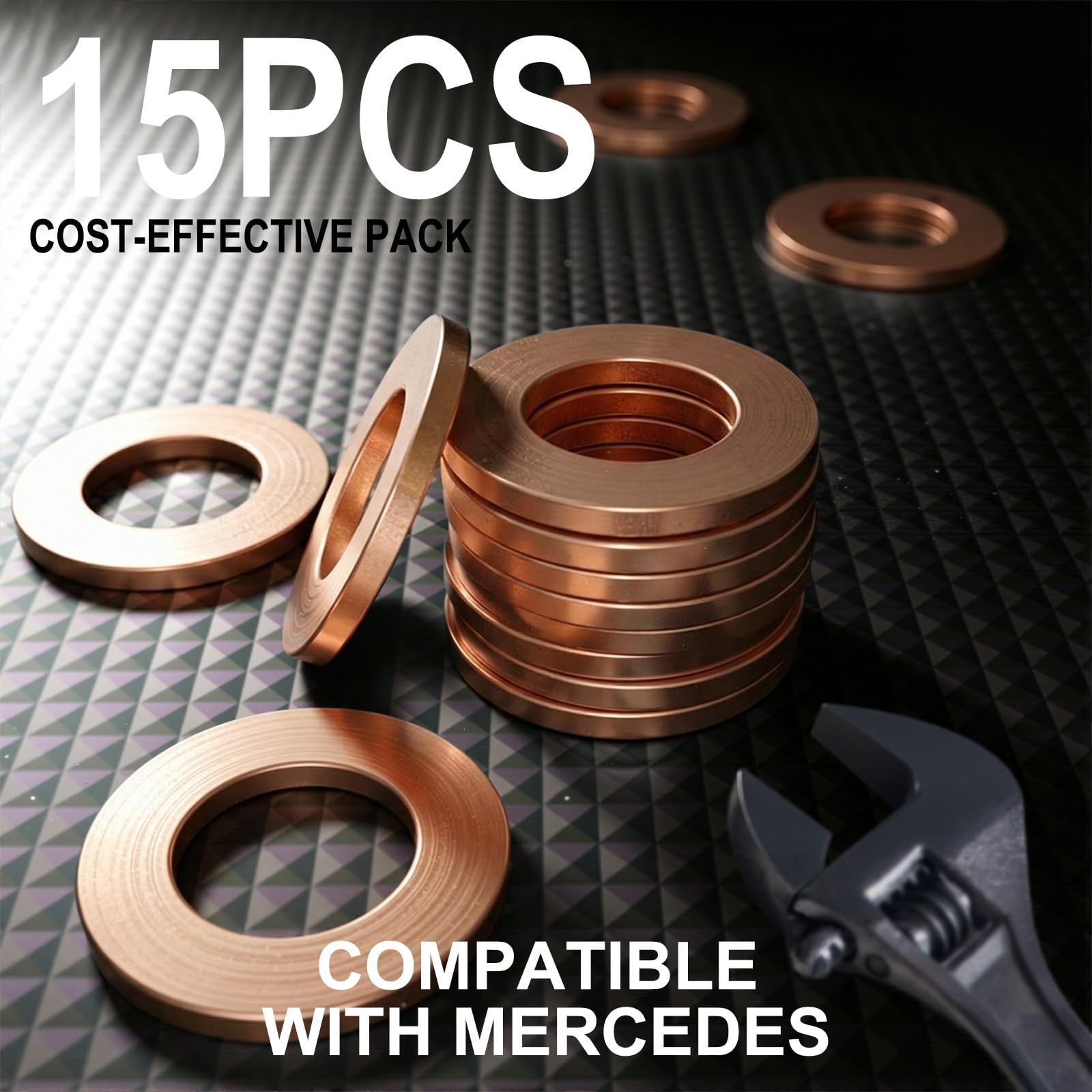 15 PCS Oil Drain Plug Gasket Washer, M14 Copper Crush Washers, Compatible with