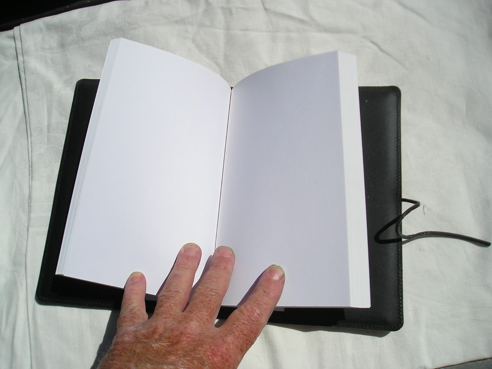 OBERON DESIGN JOURNAL COVER W/ BLANK BOOK, PURPLE IRISES NICE! 9X6″