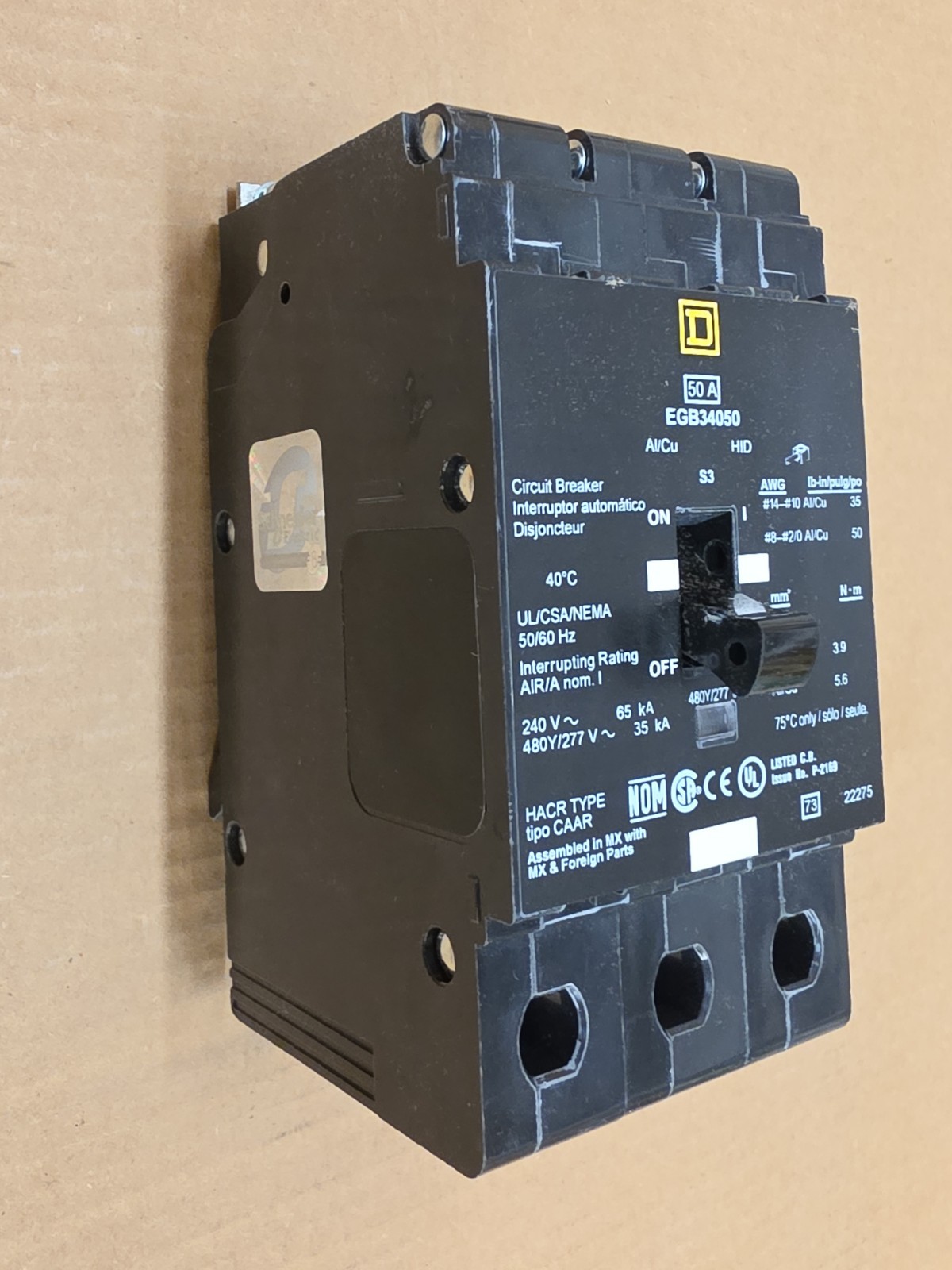 Square D EGB34050 Nob