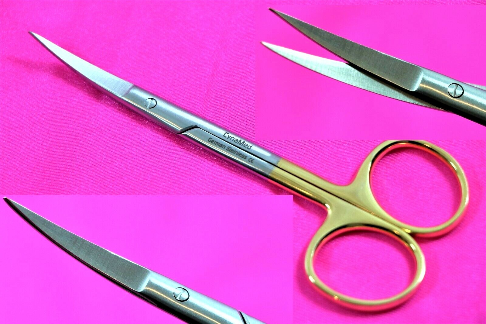 NEW 5 EA Premium GERMAN TC Iris Scissors 4.5″ Curved Surgical Dental Instruments