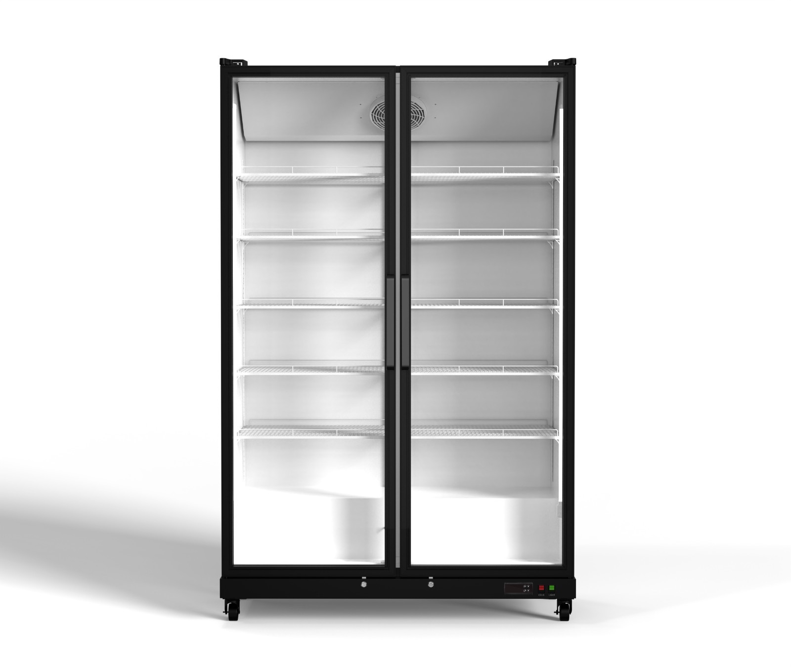 Yeego Commercial Drink Fridge Double-layer Glass Door Merchandiser Soda Beverage