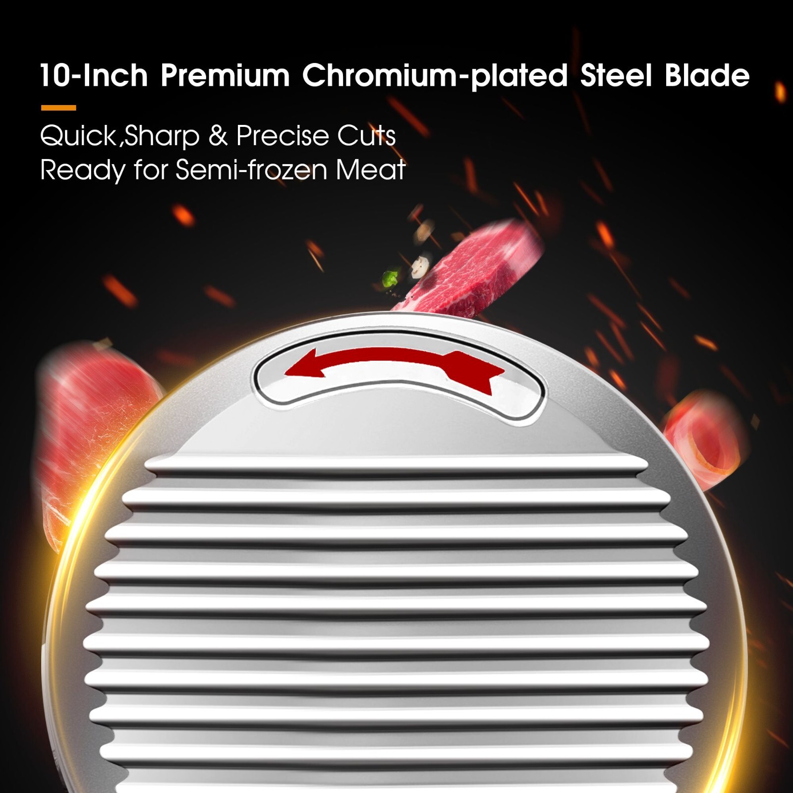 10inch Commercial Meat Slicer 240W Electric Frozen Meat Cheese Food Slicer New
