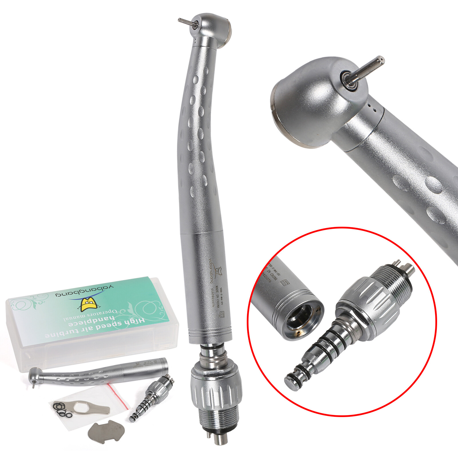 5 Yabangbang Dental High Speed Handpiece Big Turbine with 4 Holes Coupler swivel