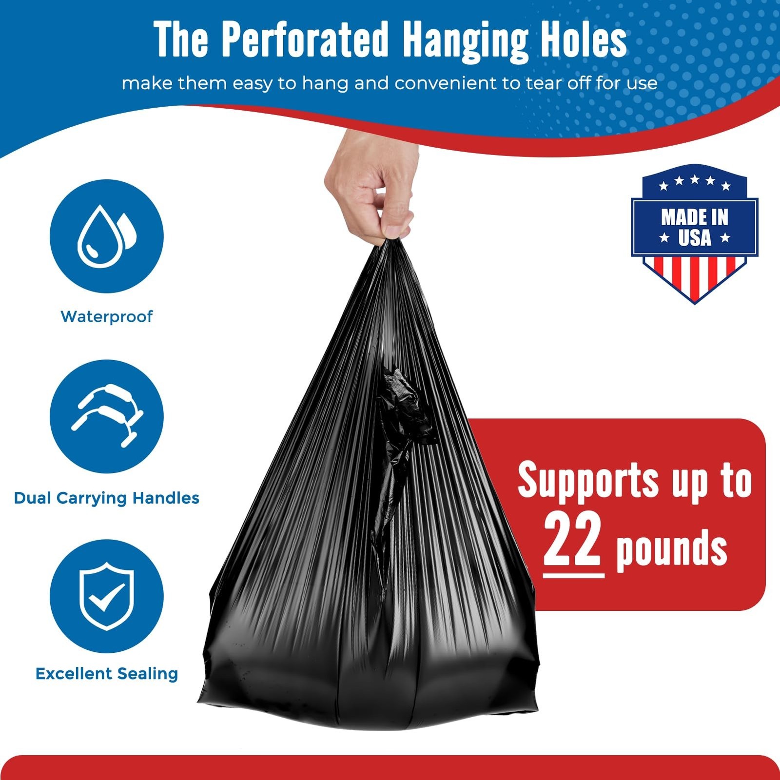 500 Count Plastic T-shirt Bags Black 12″x 6.5″x 21″Grocery Trash Take Out To Go