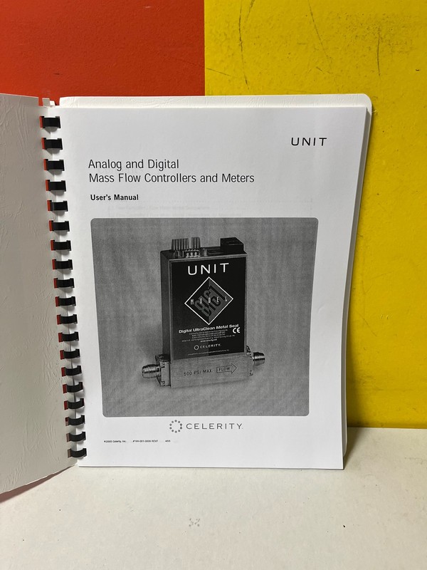 CELERITY 600 Analog and Digital Mass Flow Controllers and Meters User’s Manual