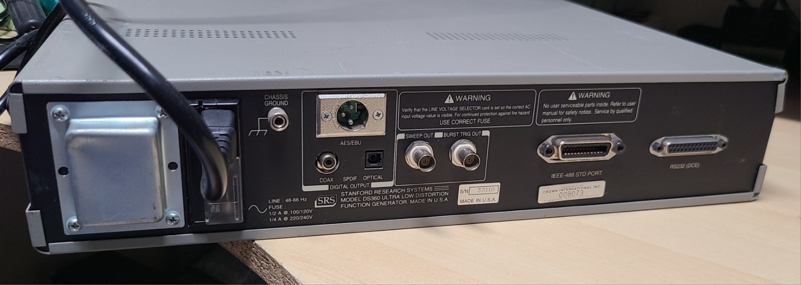 Stanford Research Systems SRS DS360 Ultra Low Distortion Function Generator
