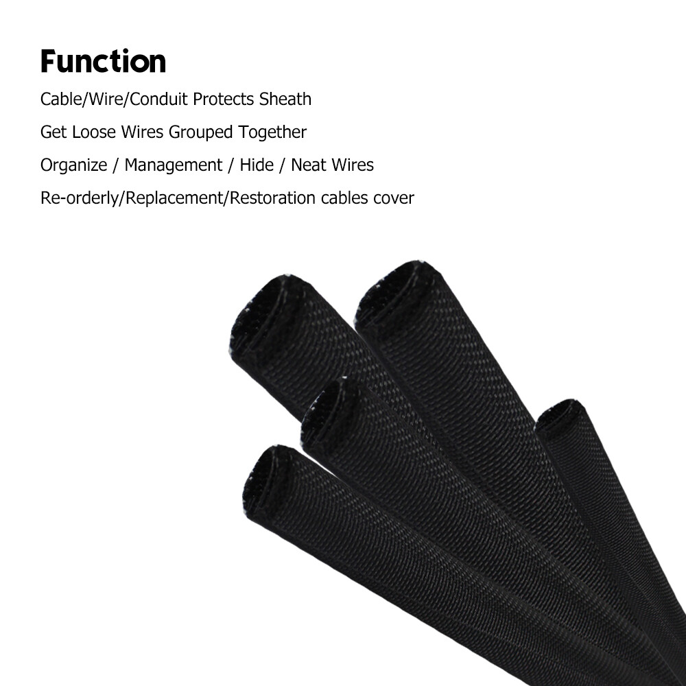 Cable Protectors Resist High Temp Self-Closed Split Braided Wire Sleeving Tube