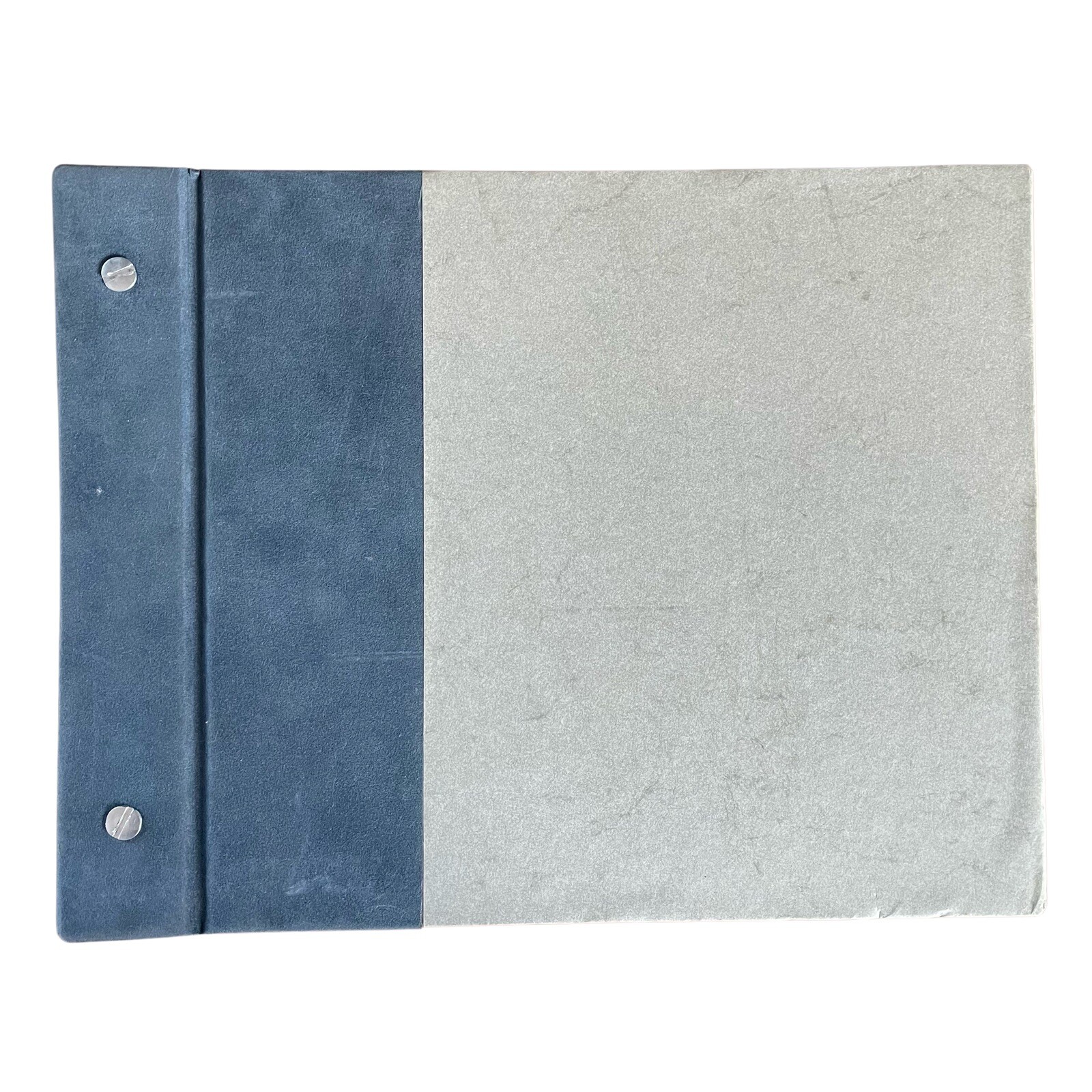 Vintage Unused Blank Book Blue Gray Paper Brads Binding 11.25 x 8.75 in