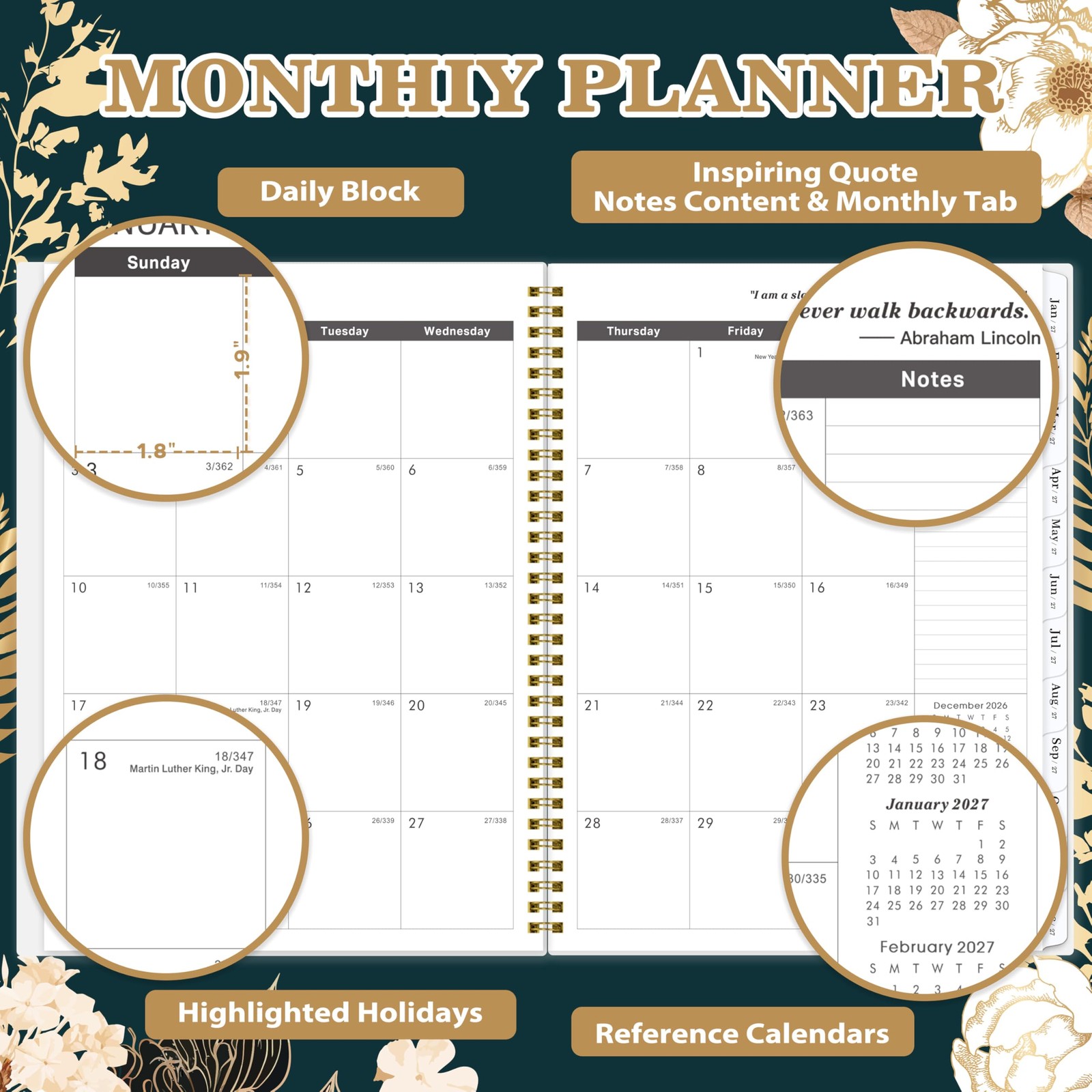 2027-2028 Monthly Planner – Jan 2027 – Dec 2028, 2 Year Monthly Calendar 2027…