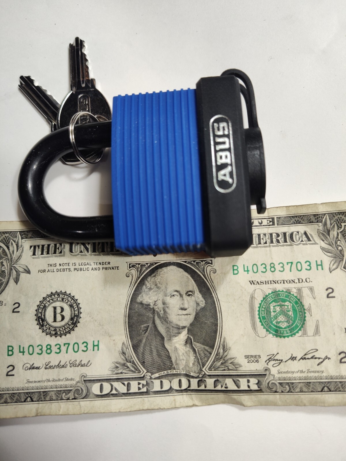 ABUS 70IB/50 MK KD Keyed Padlock, 59/64 in,Rectangle,Blue 5UKK2