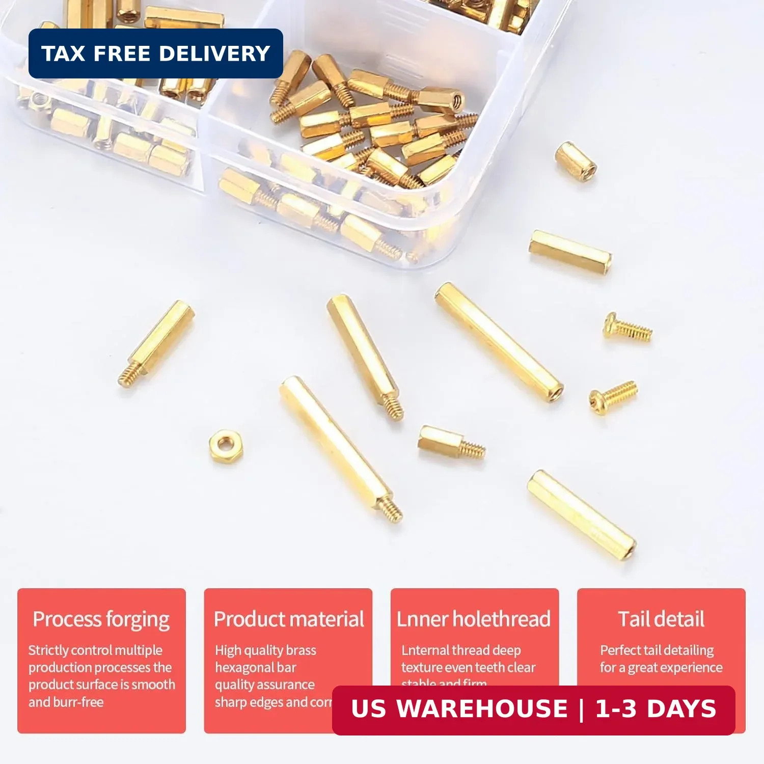 330 Pcs Brass M2 Hex Spacer Standoffs, Screws Nuts Assortment Kit, PCB Circuit B