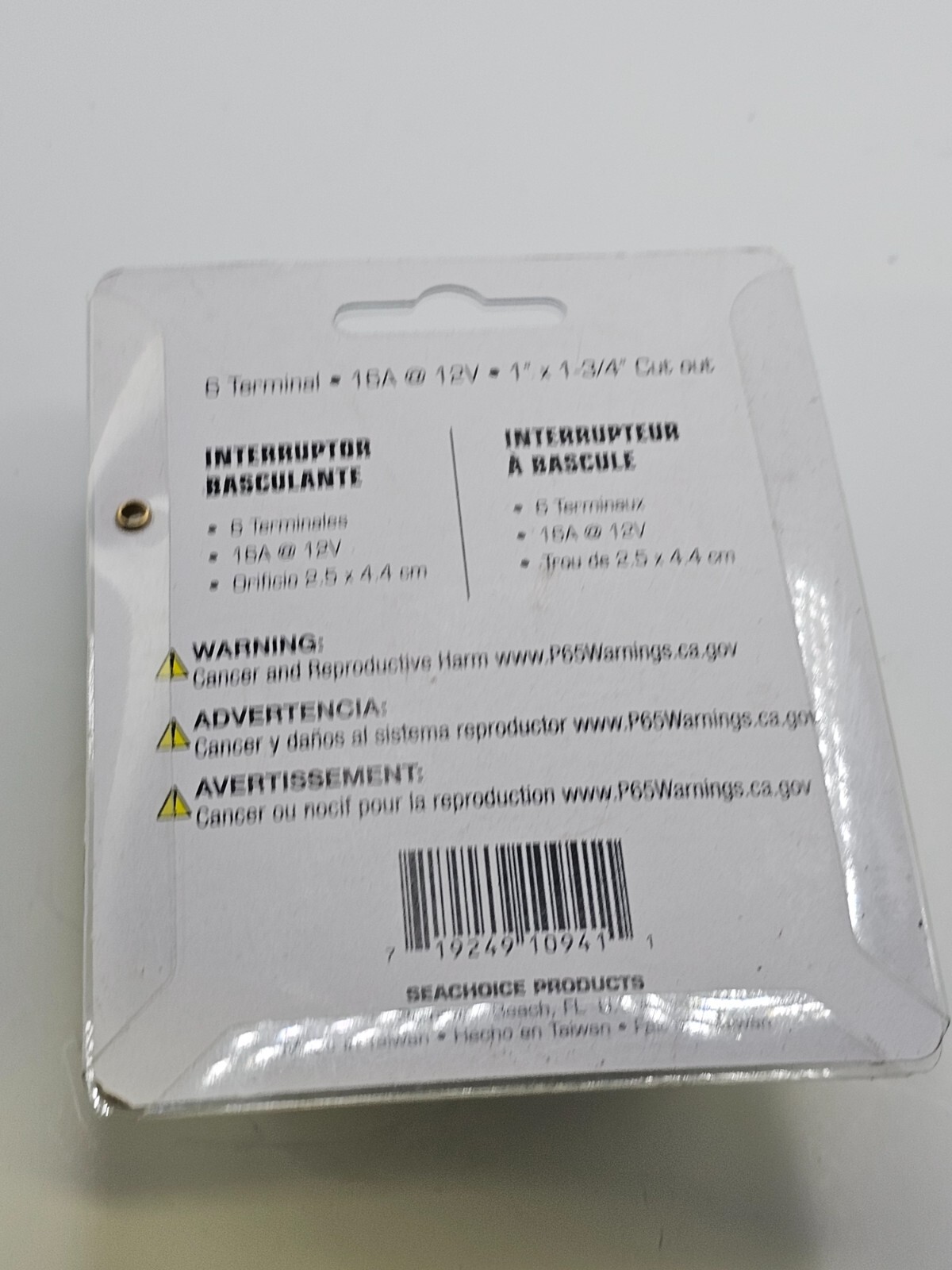 ( QTY 4 ) Seachoice Non Illuminated Mom/On/Off/Mom On Rocker Switch Black 10941