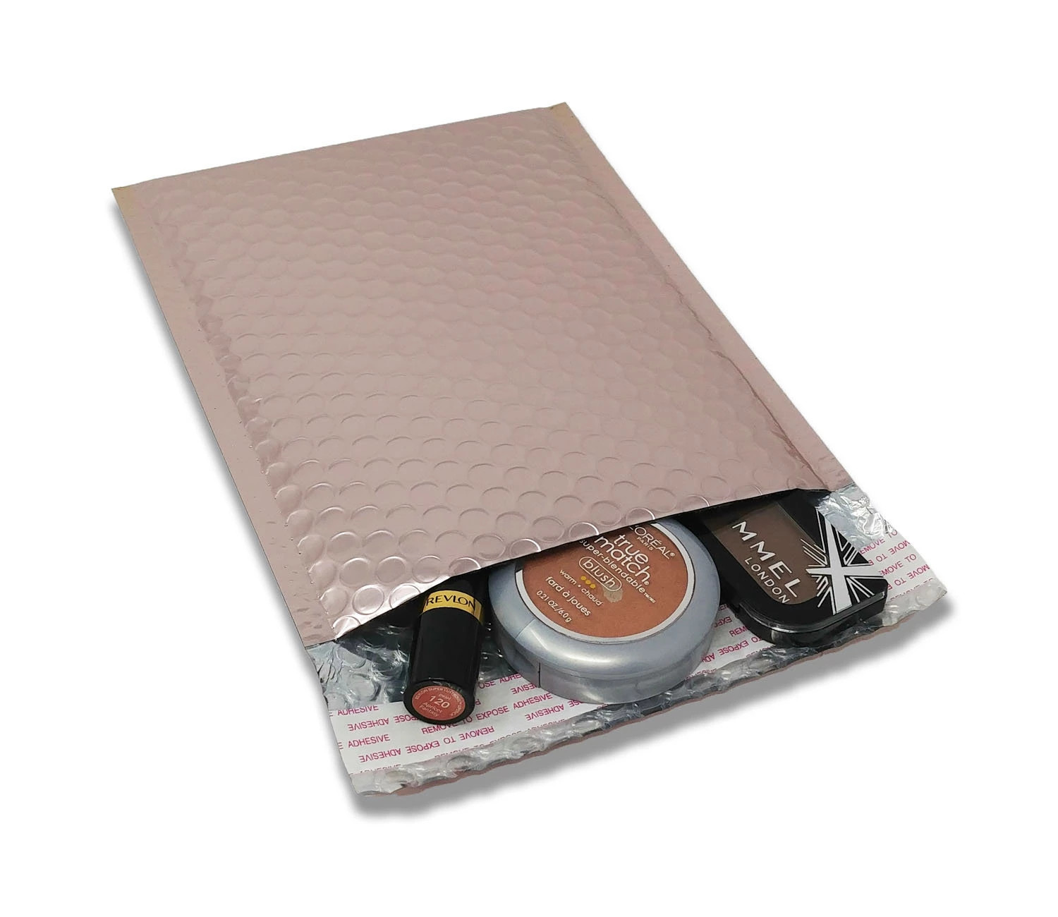 Nude Pink Metallic Bubble Mailers 8×12, 6×10, 4×8, Assorted Combo Shipping Pack