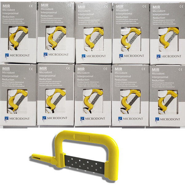 Microdont MIR Extra Fine/Yellow 0.10mm Double-Sided Diamond Strip 10/Pk-10323101
