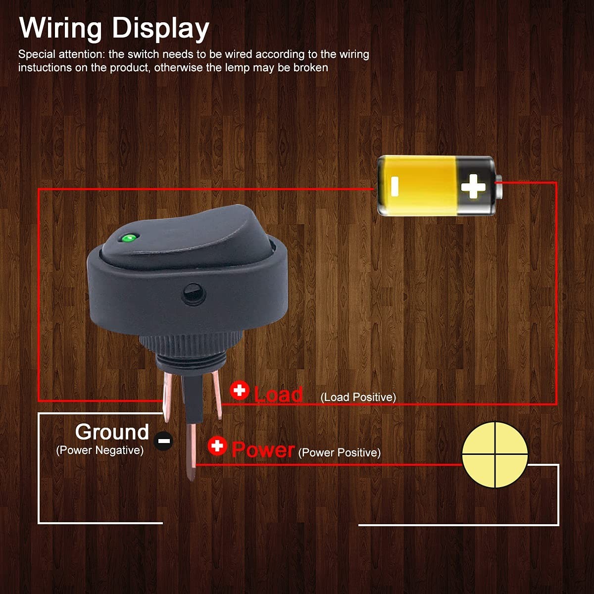 Colorful 12V 30A Rocker Switch with Waterproof LED for Auto & Marine – Pack of 4