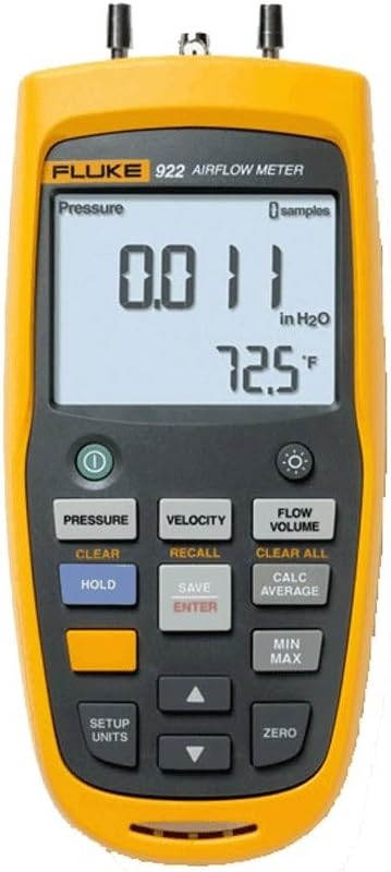 Fluke 922 Airflow Micromanometer with Bright Backlit Display
