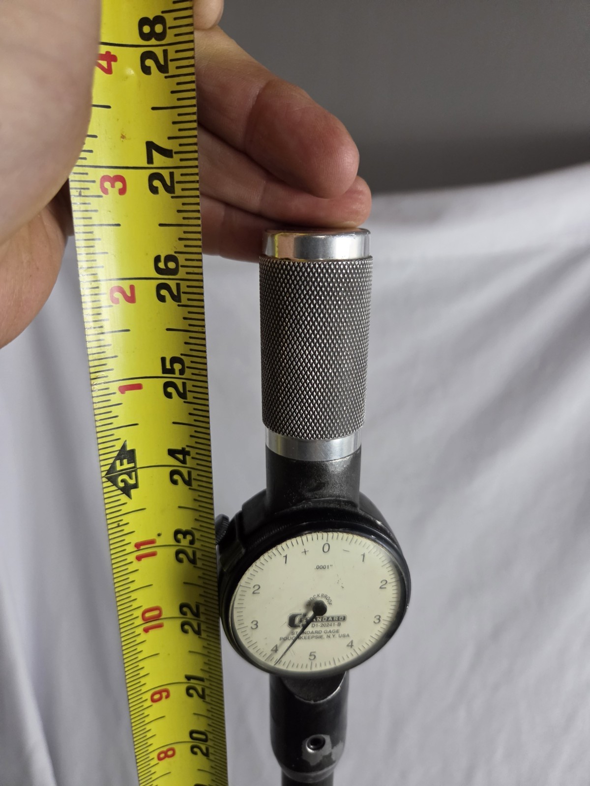 Standard Dial Bore Gage No. 5 Range 3.09″ – 8″ W/7 Extensions Wood Box Deep