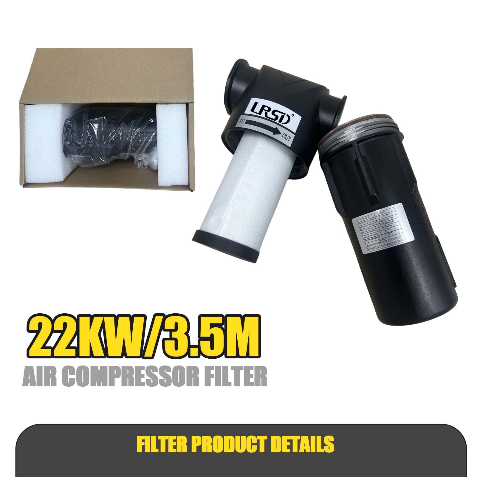 124cfm Particulate Filter Air Drying System For 25-30HP Air Compressor RC1-1/2″